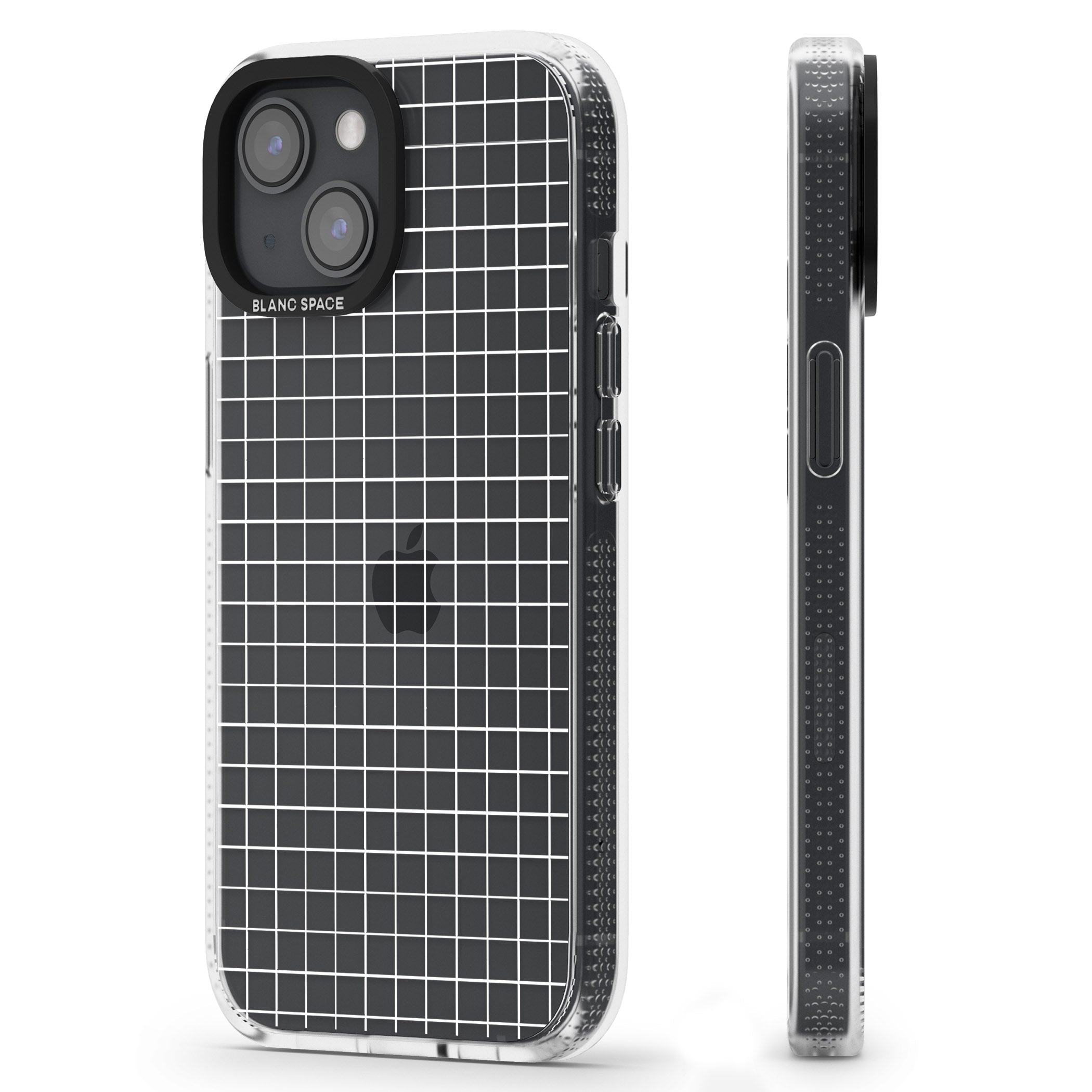 Simplistic Small Grid Designs White (Transparent) iPhone 15 / 14 / 13 Clear Case Impact Air - Blanc Space