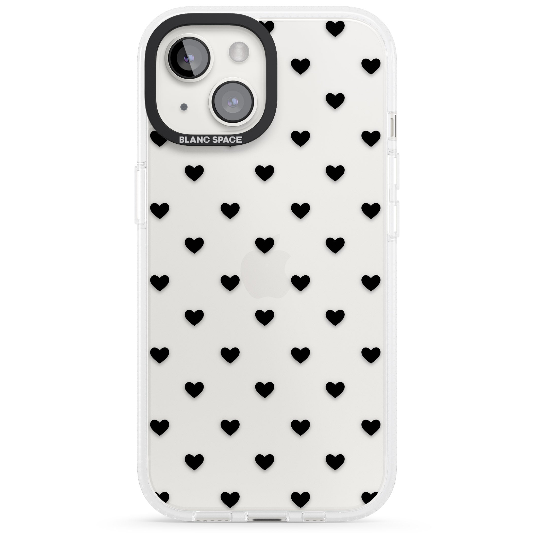 Small Heart Pattern: White & iPhone 15 / 14 / 13 Clear Case Impact Air - Blanc Space