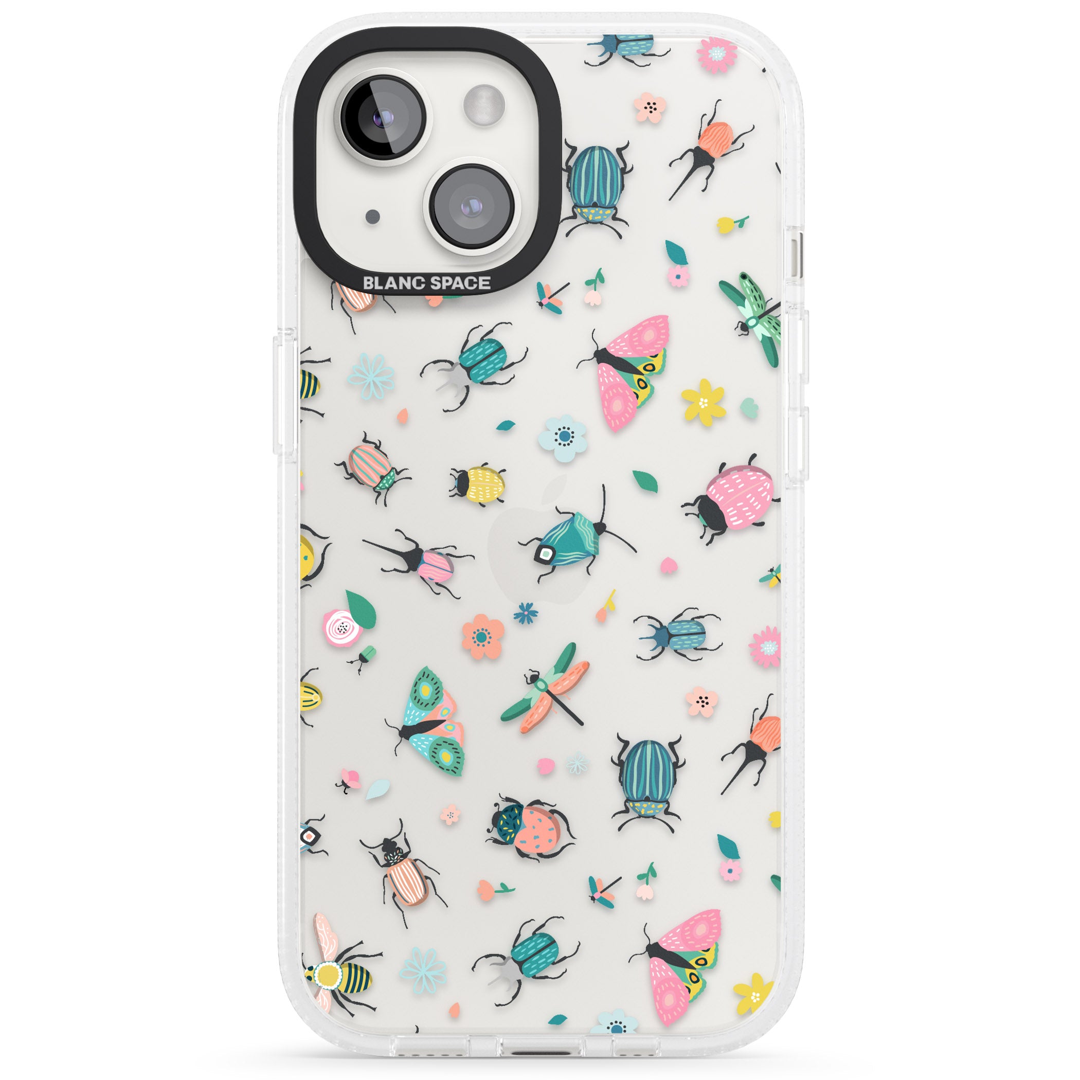 Spring Insects iPhone 15 / 14 / 13 Clear Case Impact Air - Blanc Space