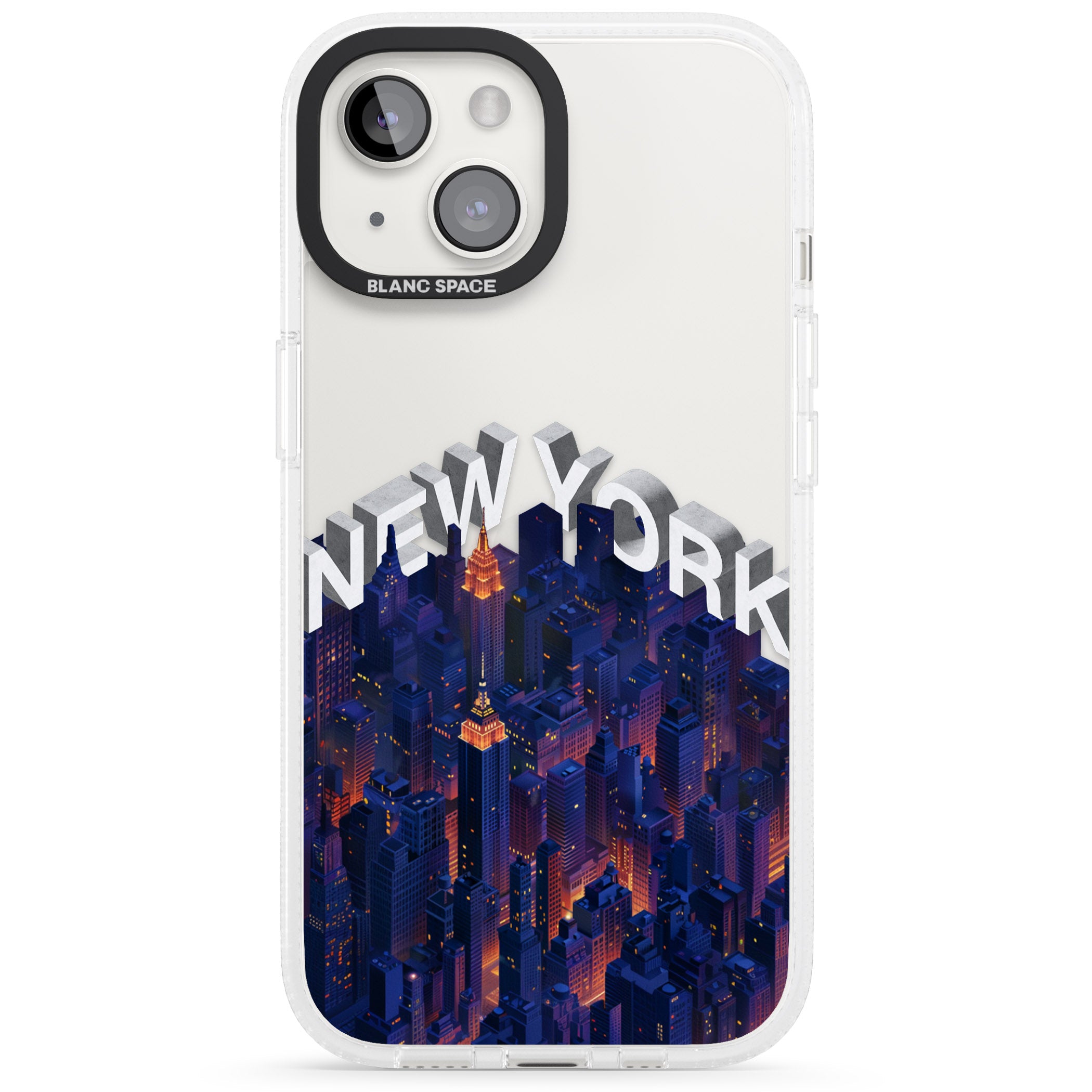 New York City iPhone 15 / 14 / 13 Clear Case Impact Air - Blanc Space