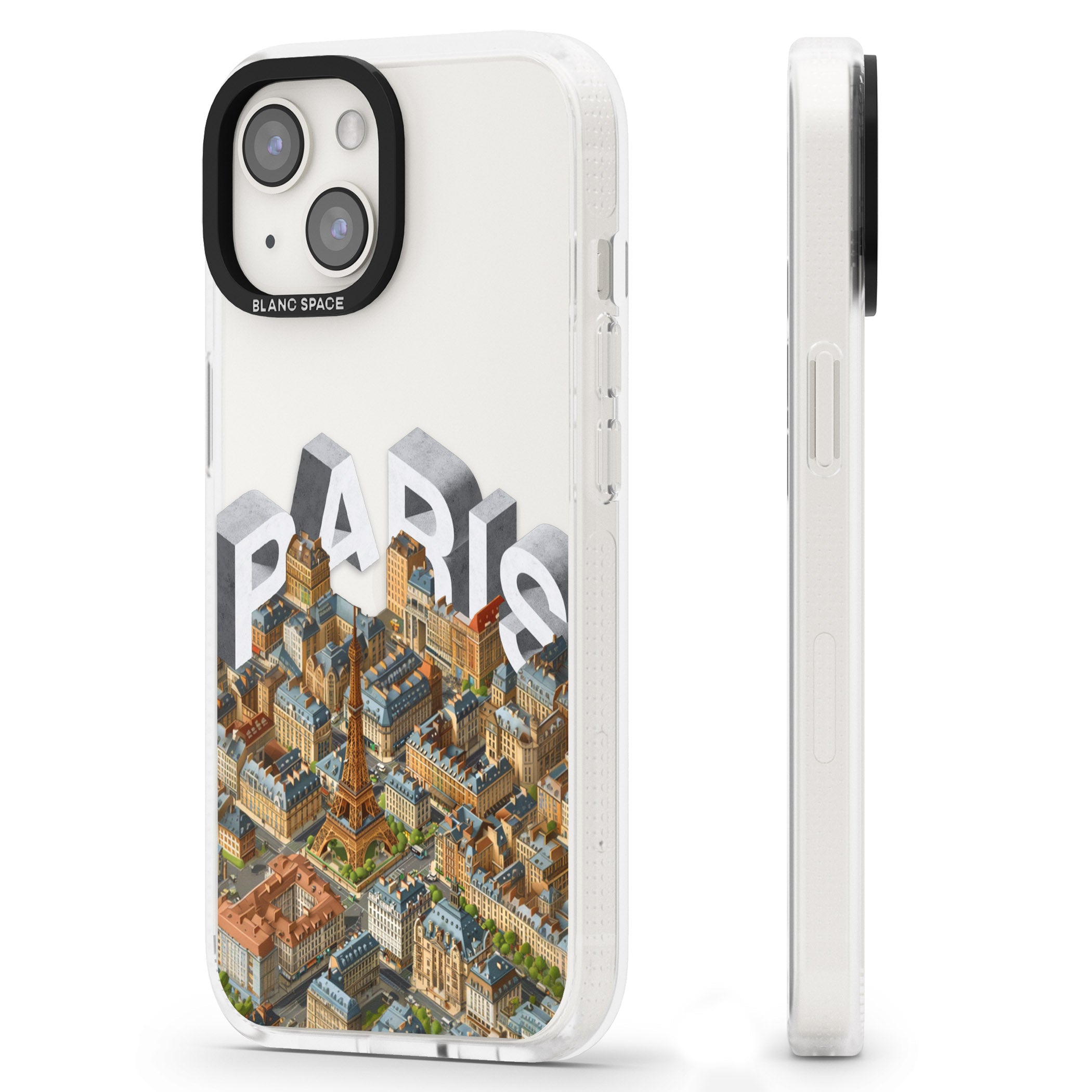 Paris iPhone 15 / 14 / 13 Clear Case Impact Air - Blanc Space