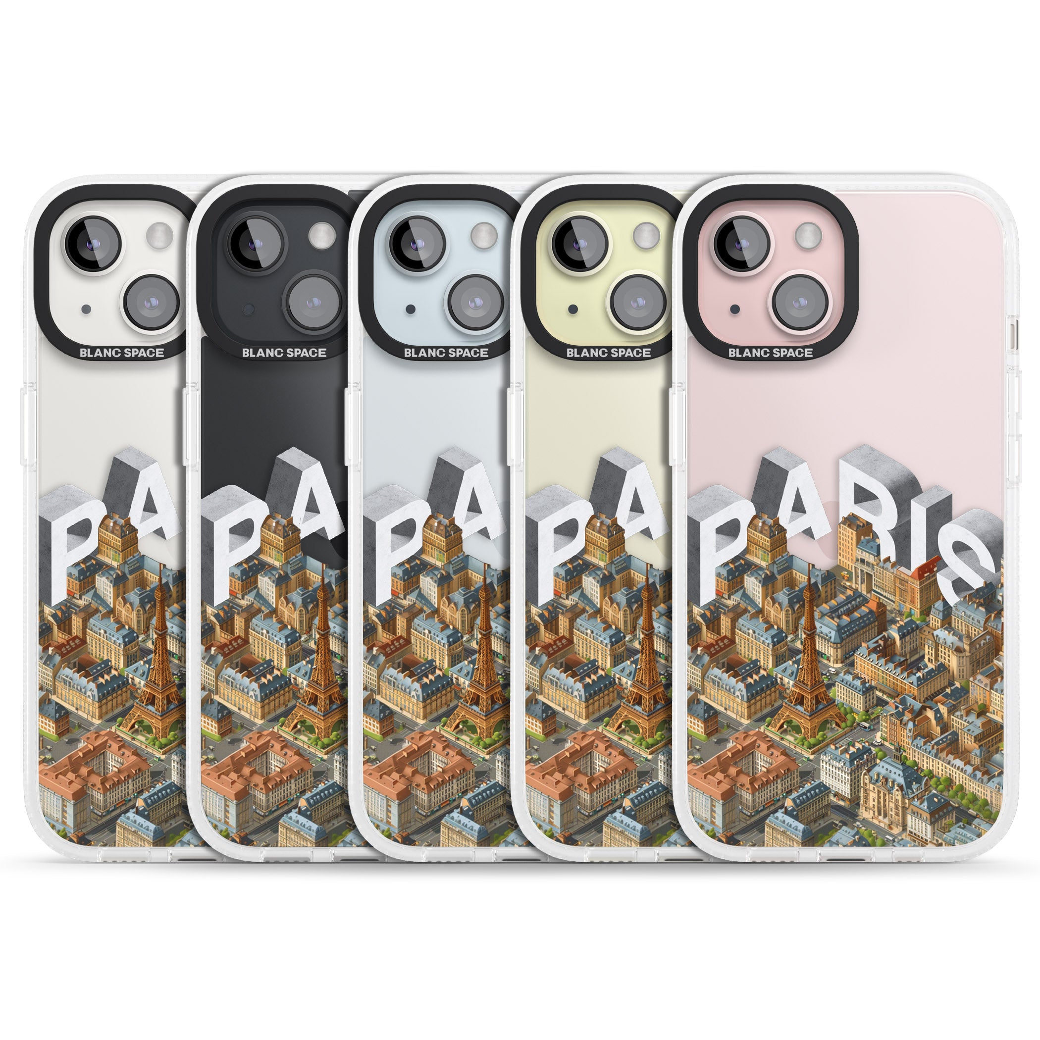 Paris iPhone 15 / 14 / 13 Clear Case Impact Air - Blanc Space