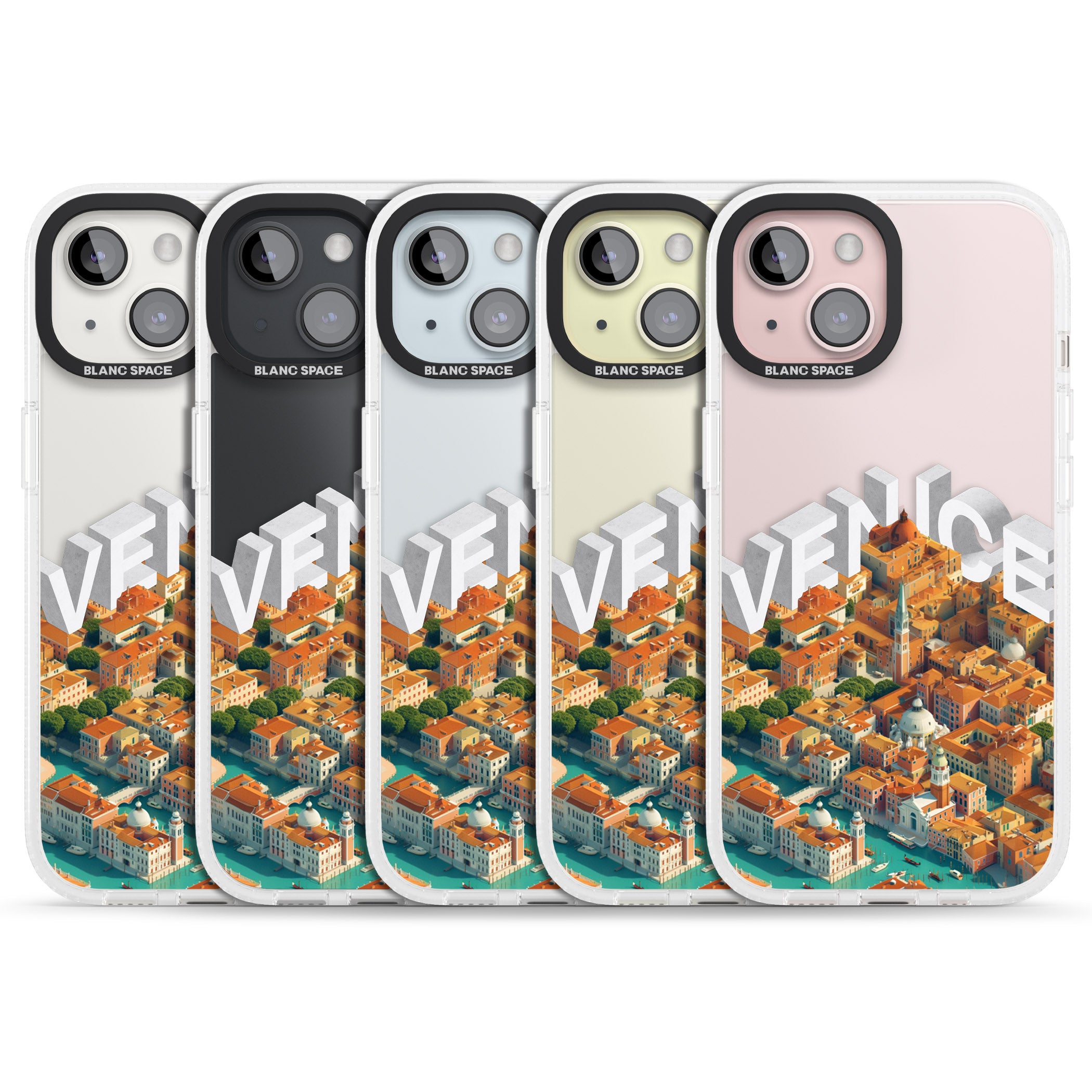 Venice iPhone 15 / 14 / 13 Clear Case Impact Air - Blanc Space