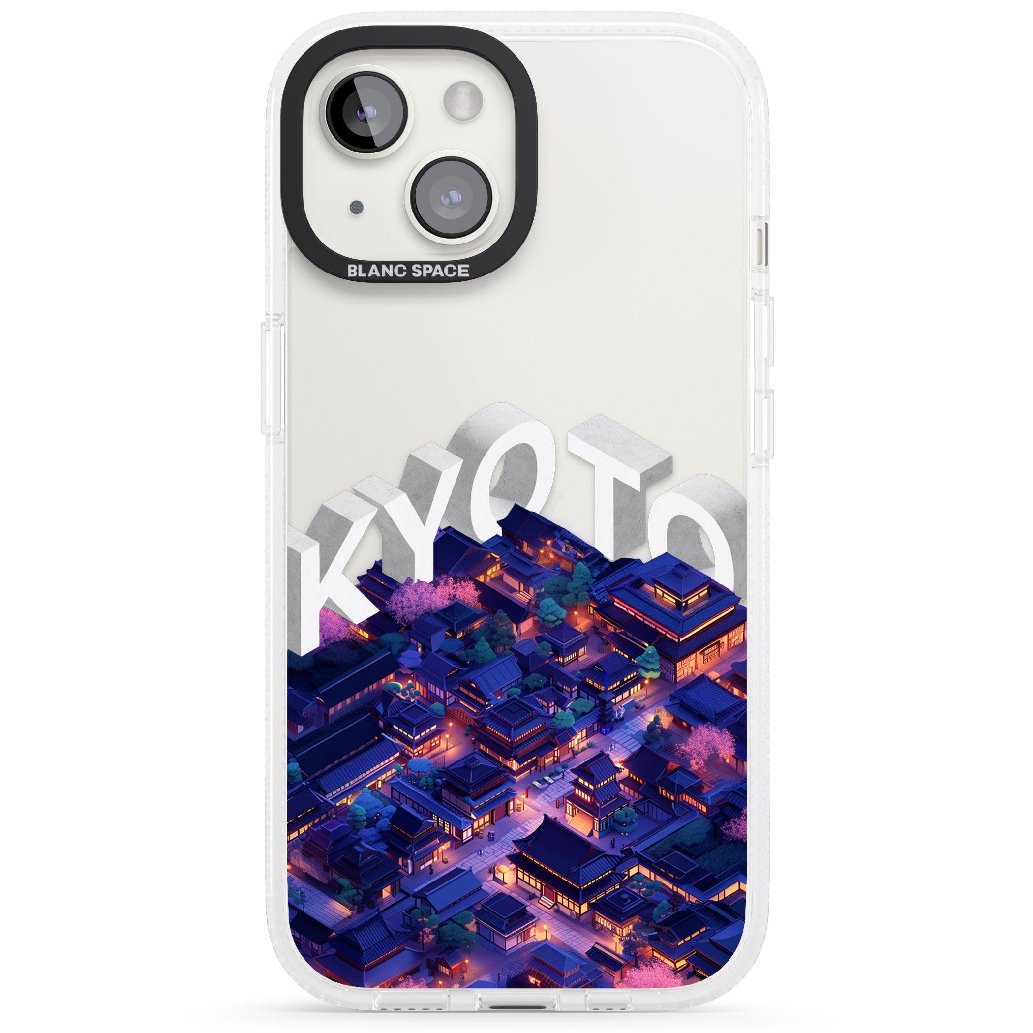 Kyoto iPhone 15 / 14 / 13 Clear Case Impact Air - Blanc Space
