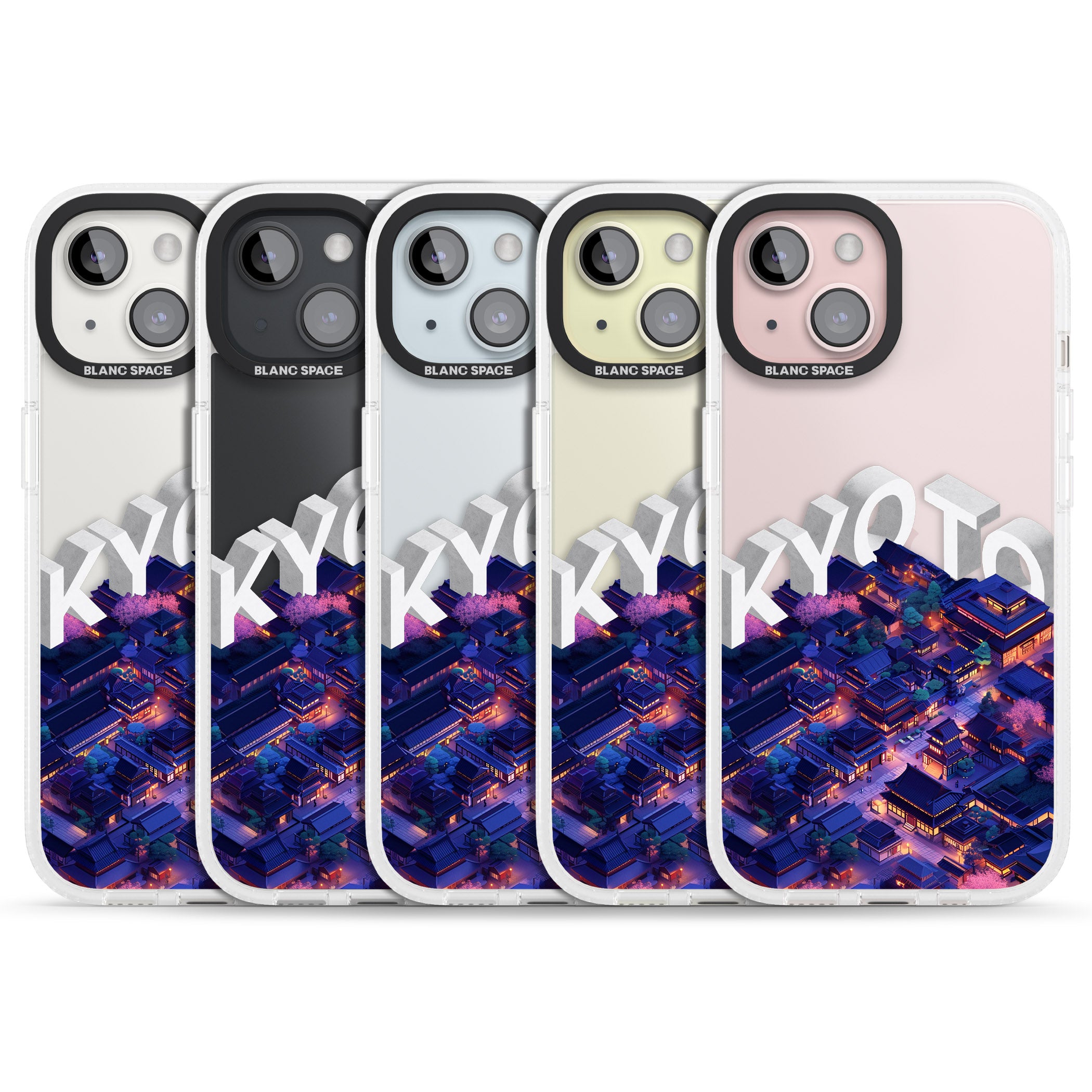 Kyoto iPhone 15 / 14 / 13 Clear Case Impact Air - Blanc Space