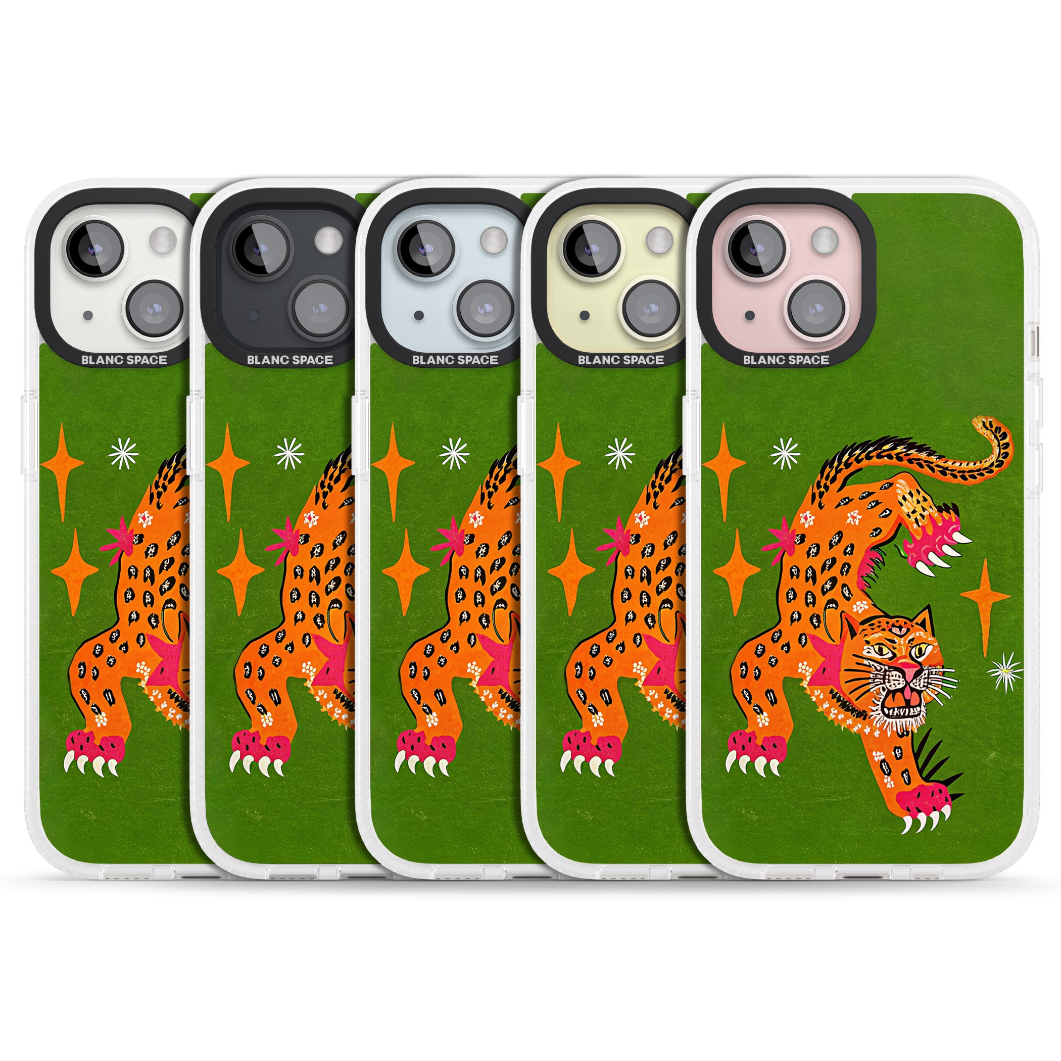 Fierce Jaguar iPhone 15 / 14 / 13 Clear Case Impact Air - Blanc Space