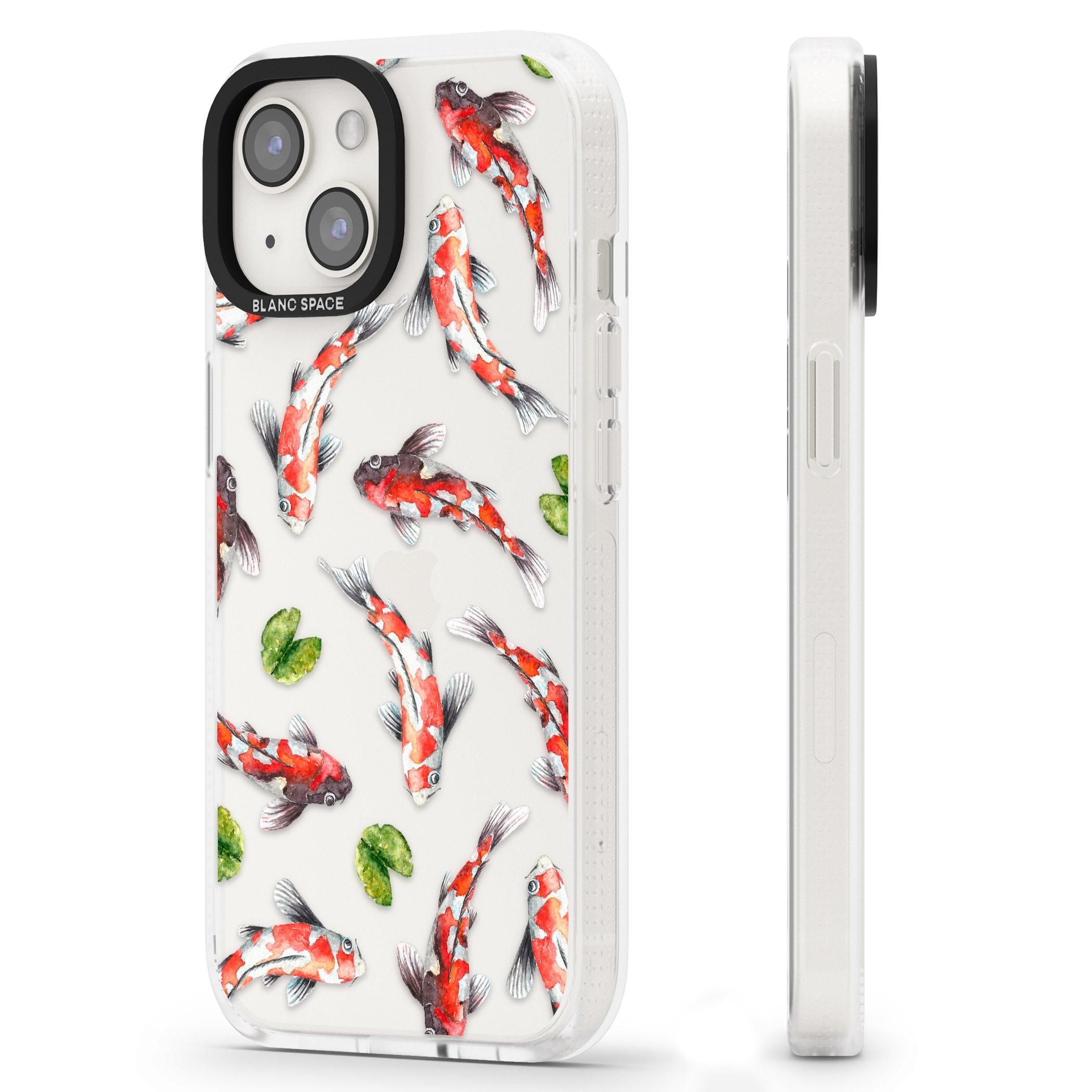Koi Fish Japanese Watercolour iPhone 15 / 14 / 13 Clear Case Impact Air - Blanc Space