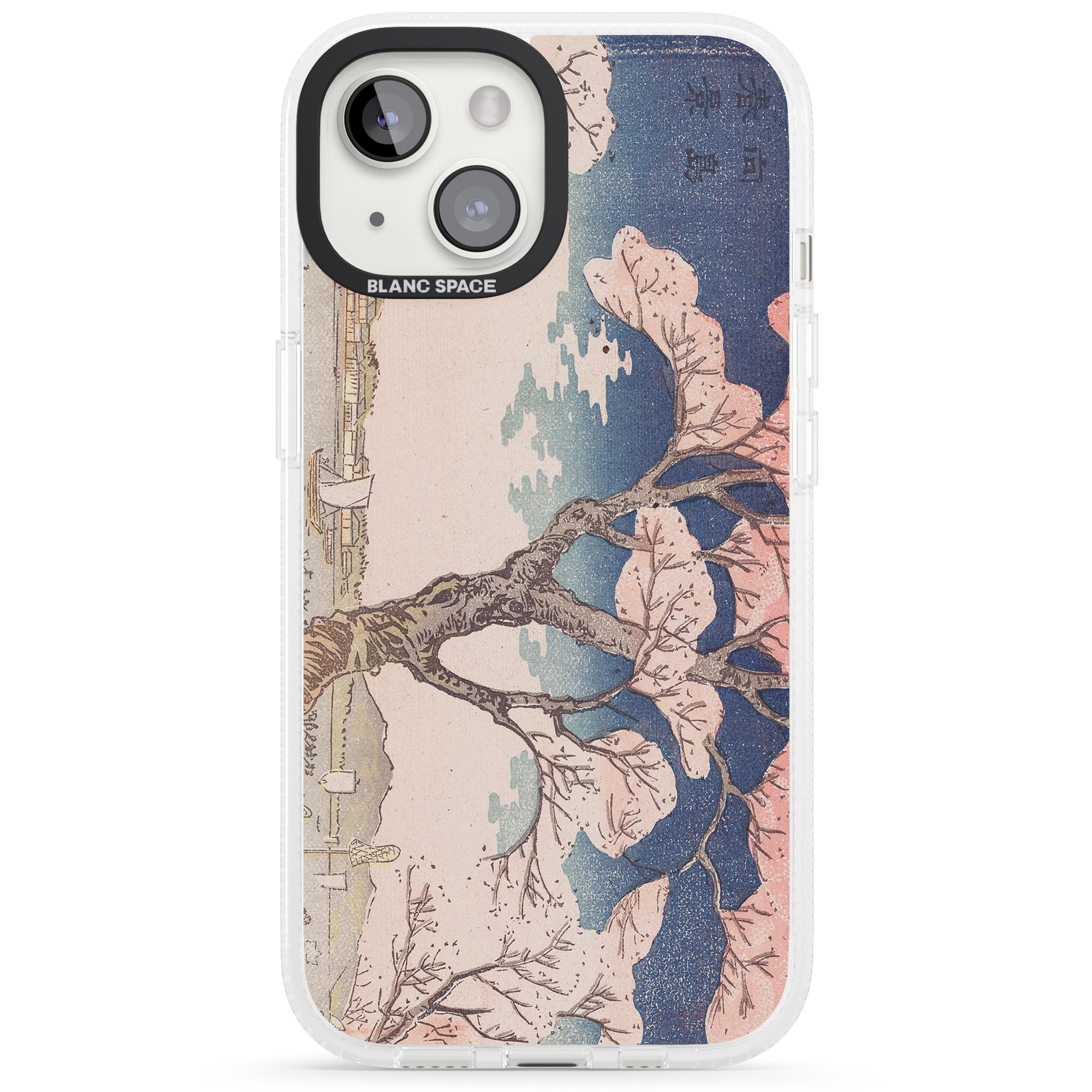 Vintage Japanese Illustrations Cherry Tree iPhone 15 / 14 / 13 Clear Case Impact Air - Blanc Space