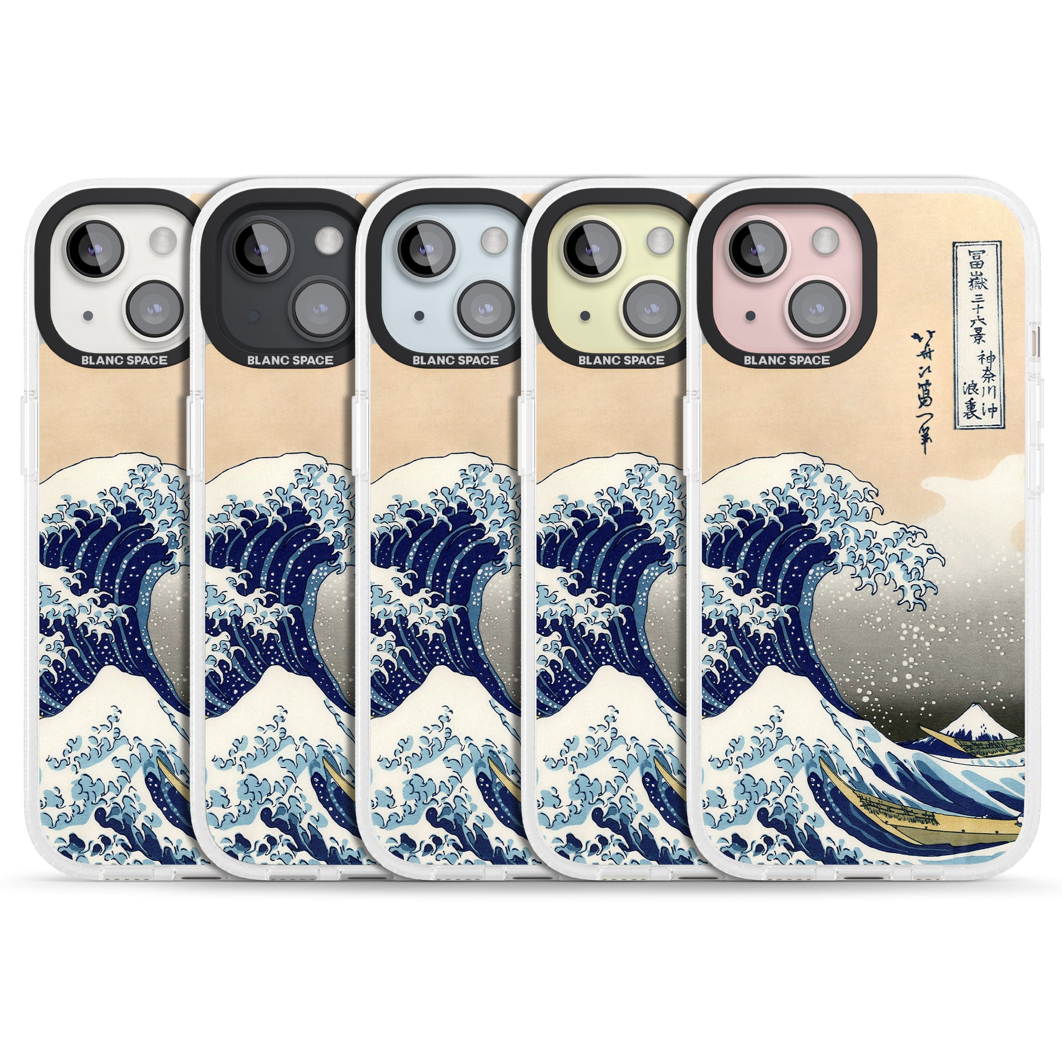 Great Wave iPhone 15 / 14 / 13 Clear Case Impact Air - Blanc Space