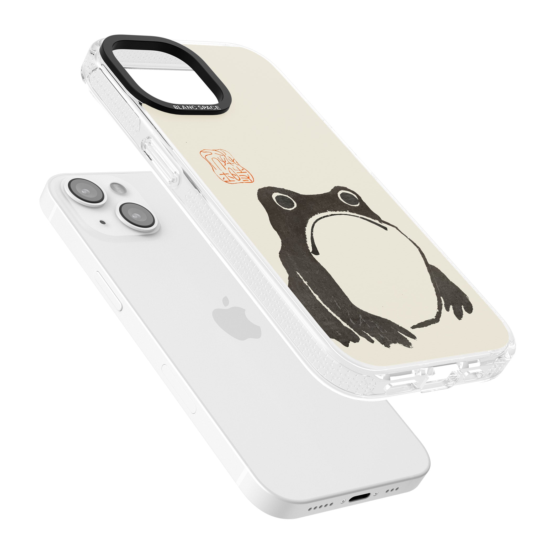 Matsumoto Hoji Frog iPhone 15 / 14 / 13 Clear Case Impact Air - Blanc Space