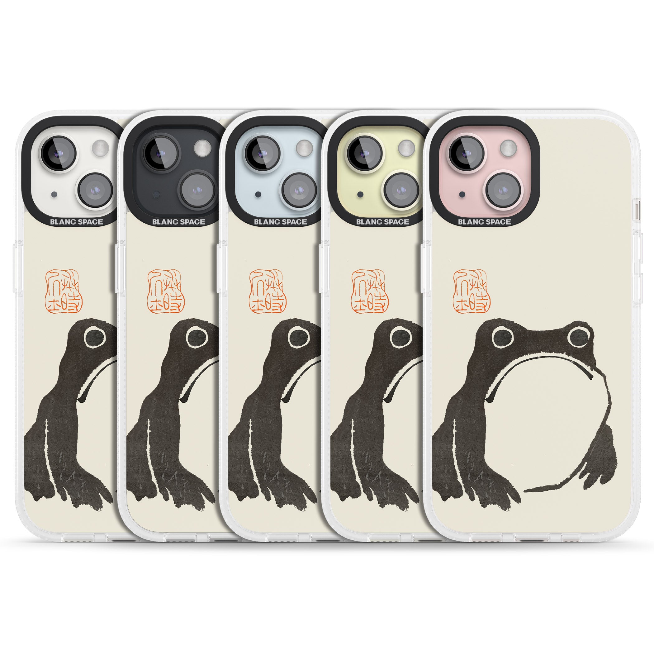 Matsumoto Hoji Frog iPhone 15 / 14 / 13 Clear Case Impact Air - Blanc Space
