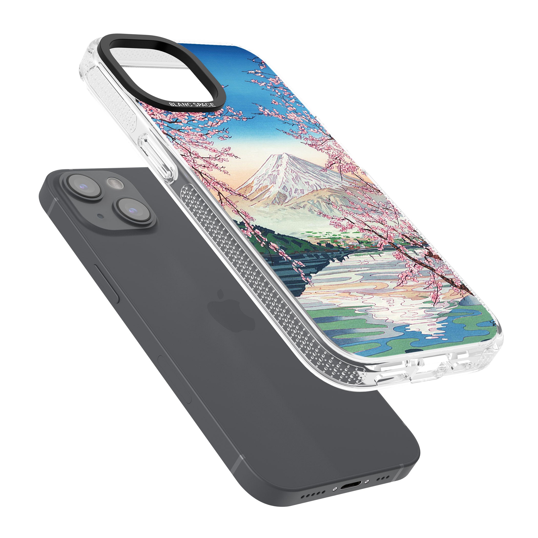 Mt. Fuji from Lake Kawaguchi iPhone 15 / 14 / 13 Clear Case Impact Air - Blanc Space