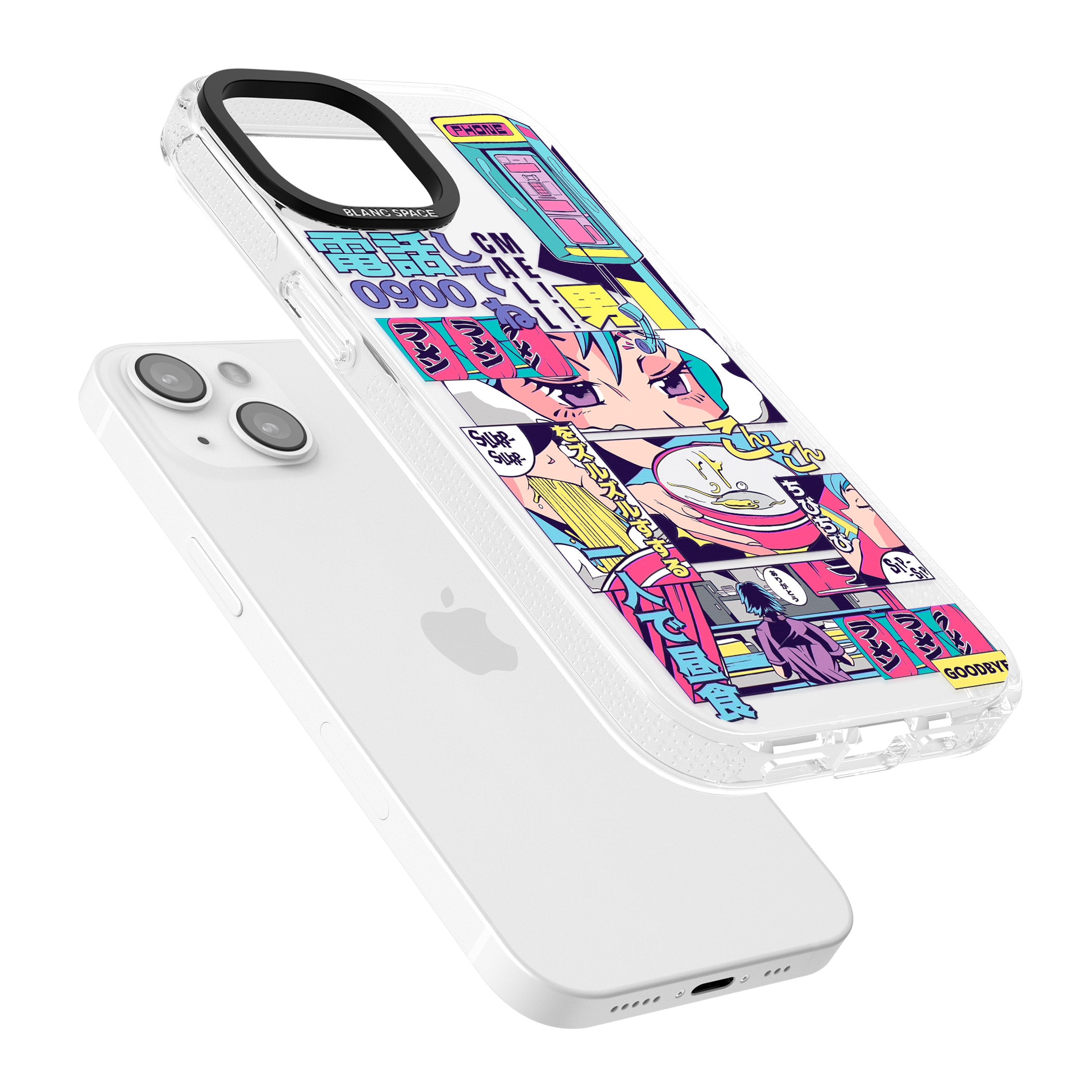 Vibrant Anime Comic iPhone 15 / 14 / 13 Clear Case Impact Air - Blanc Space