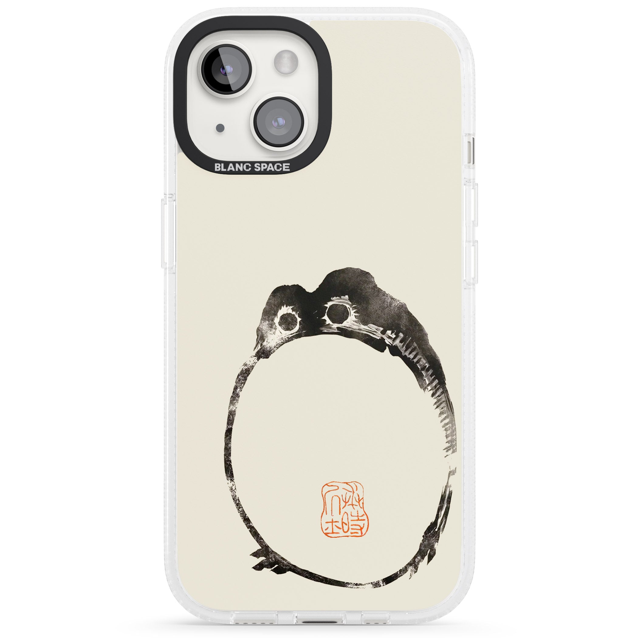 Matsumoto Hoji Round Frog iPhone 15 / 14 / 13 Clear Case Impact Air - Blanc Space