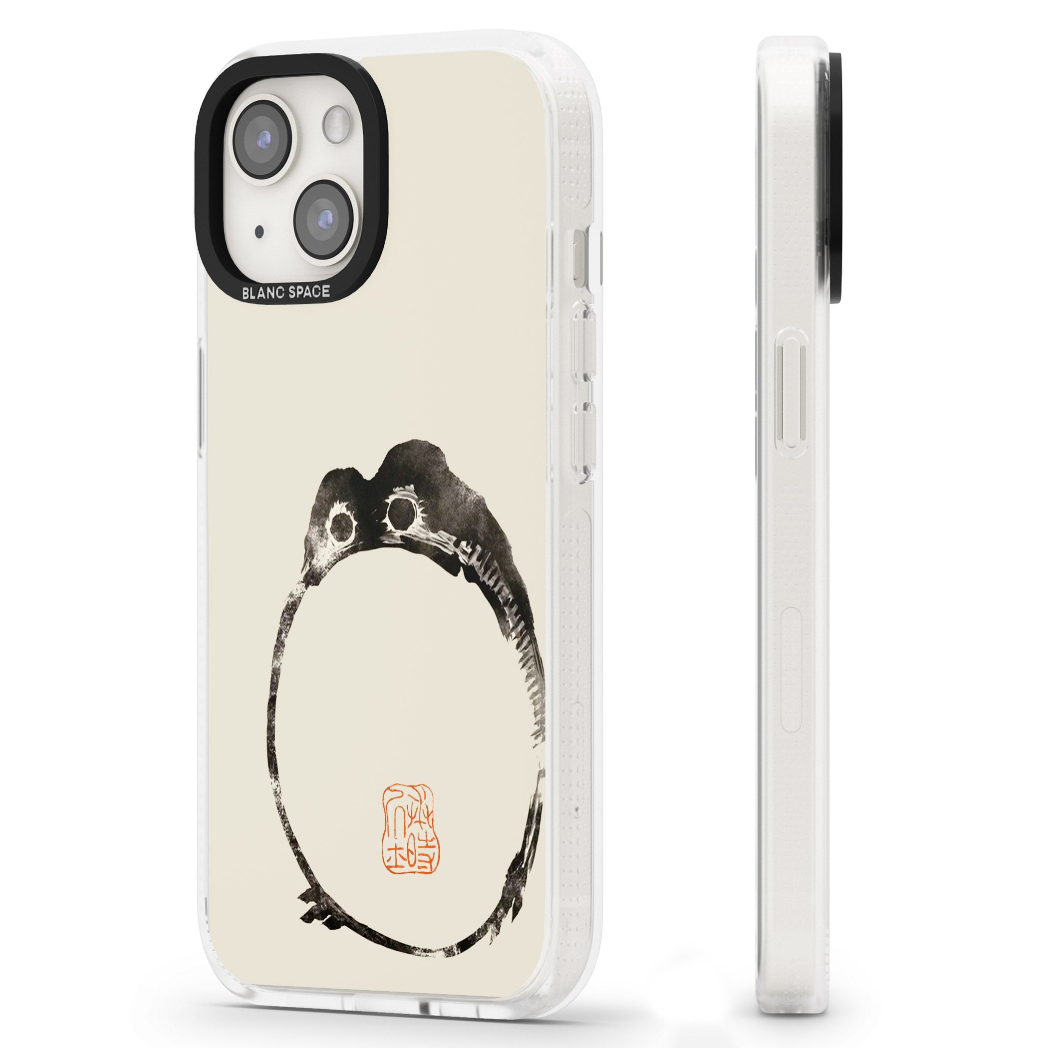 Matsumoto Hoji Round Frog iPhone 15 / 14 / 13 Clear Case Impact Air - Blanc Space