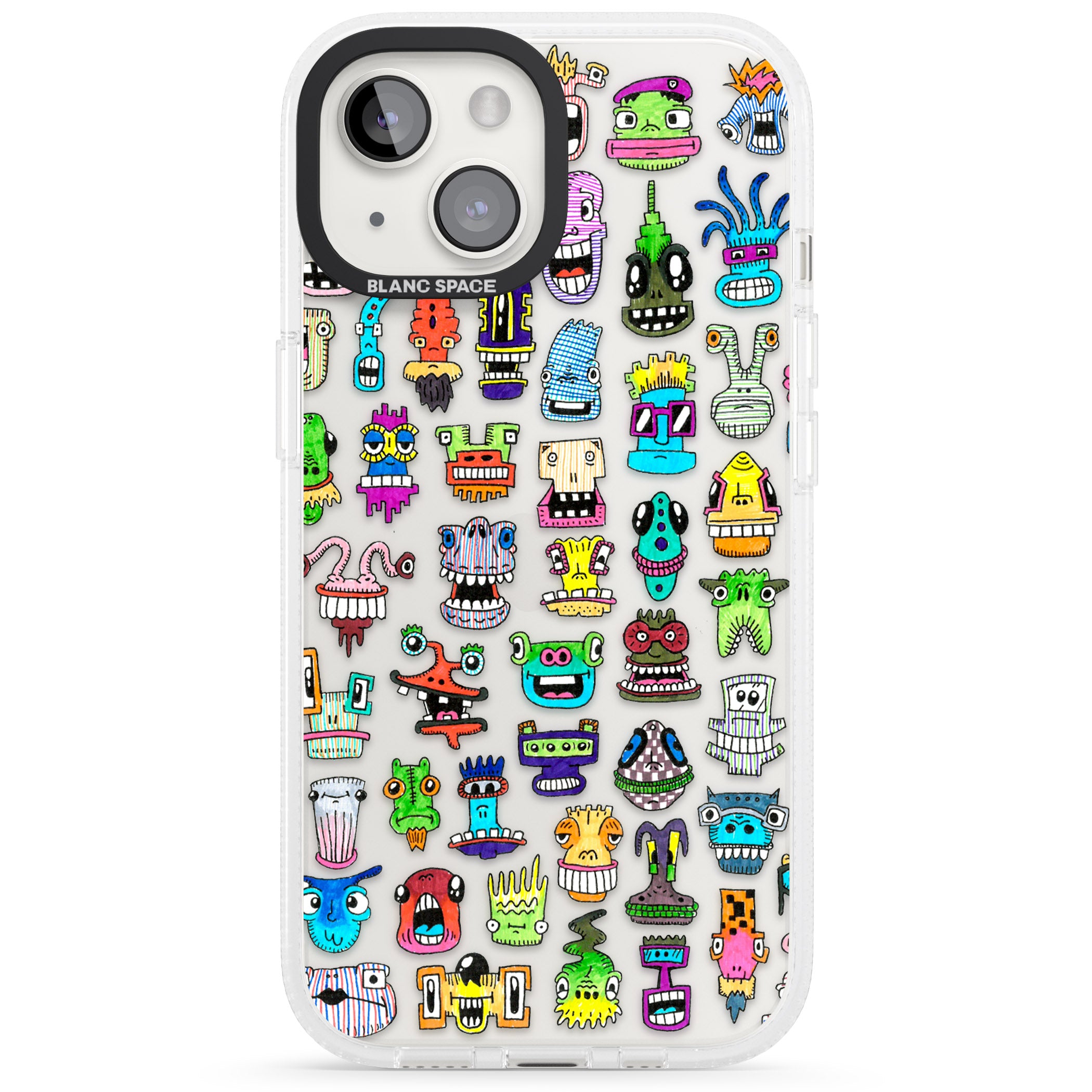 Familiar Faces iPhone 15 / 14 / 13 Clear Case Impact Air - Blanc Space