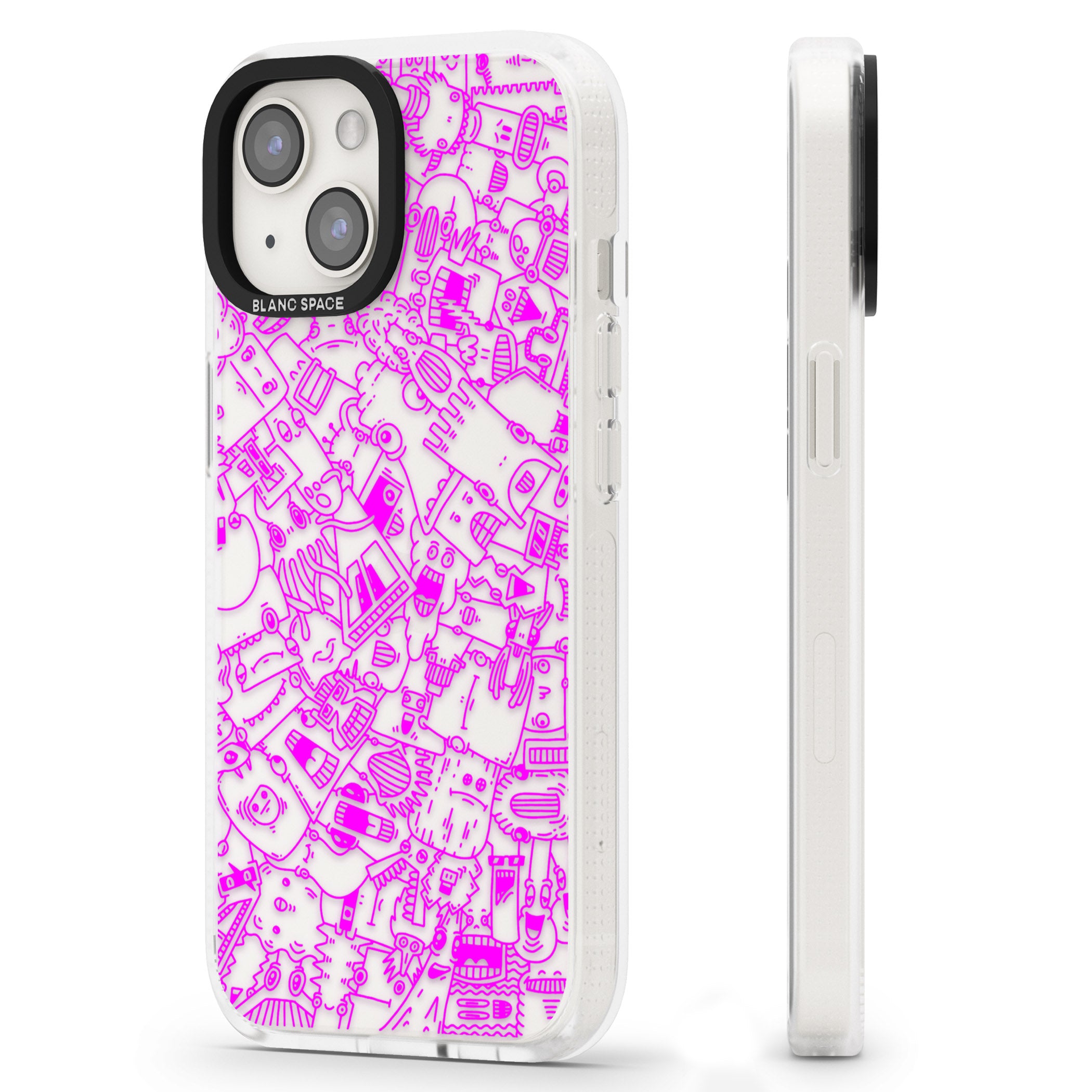 Pink Pals iPhone 15 / 14 / 13 Clear Case Impact Air - Blanc Space
