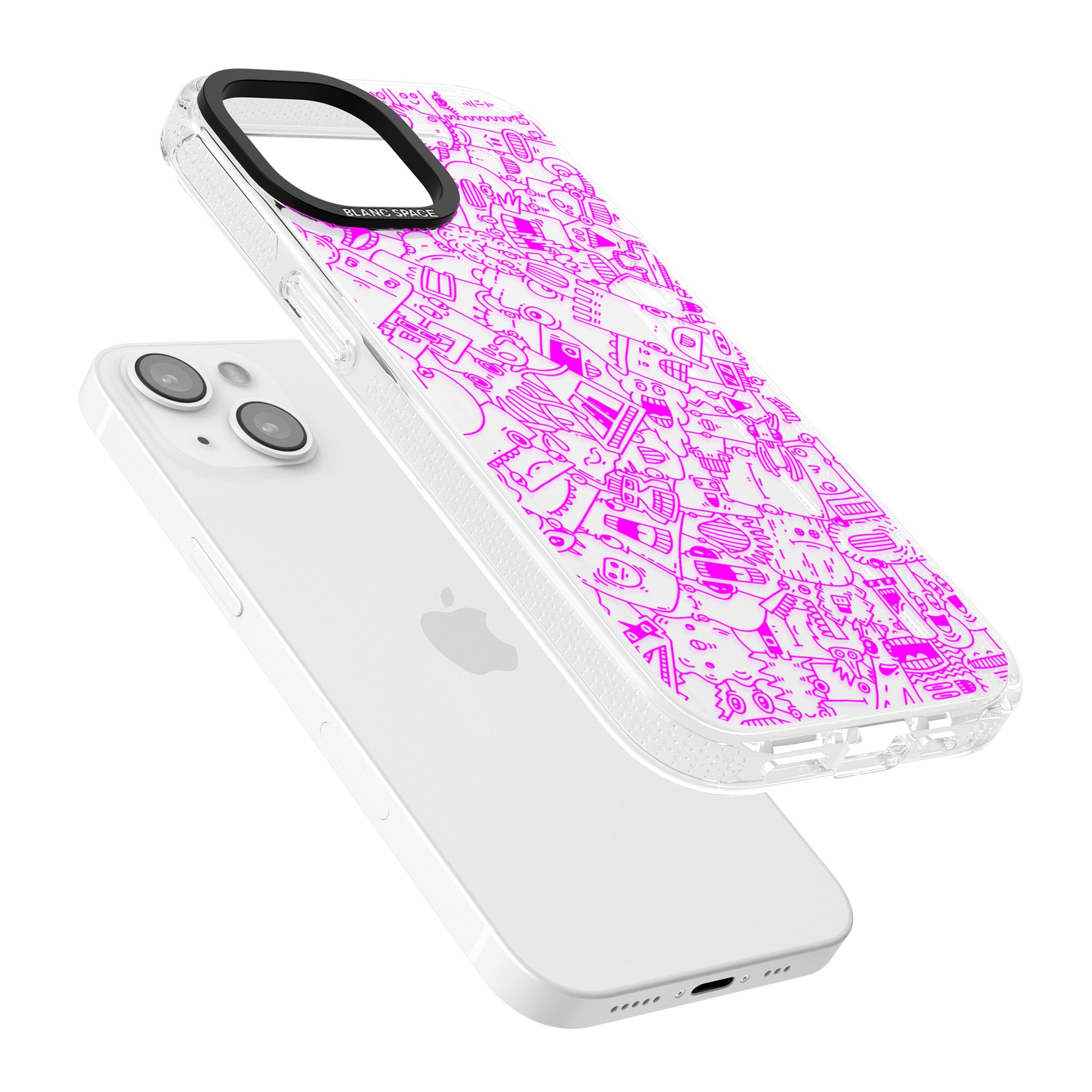 Pink Pals iPhone 15 / 14 / 13 Clear Case Impact Air - Blanc Space