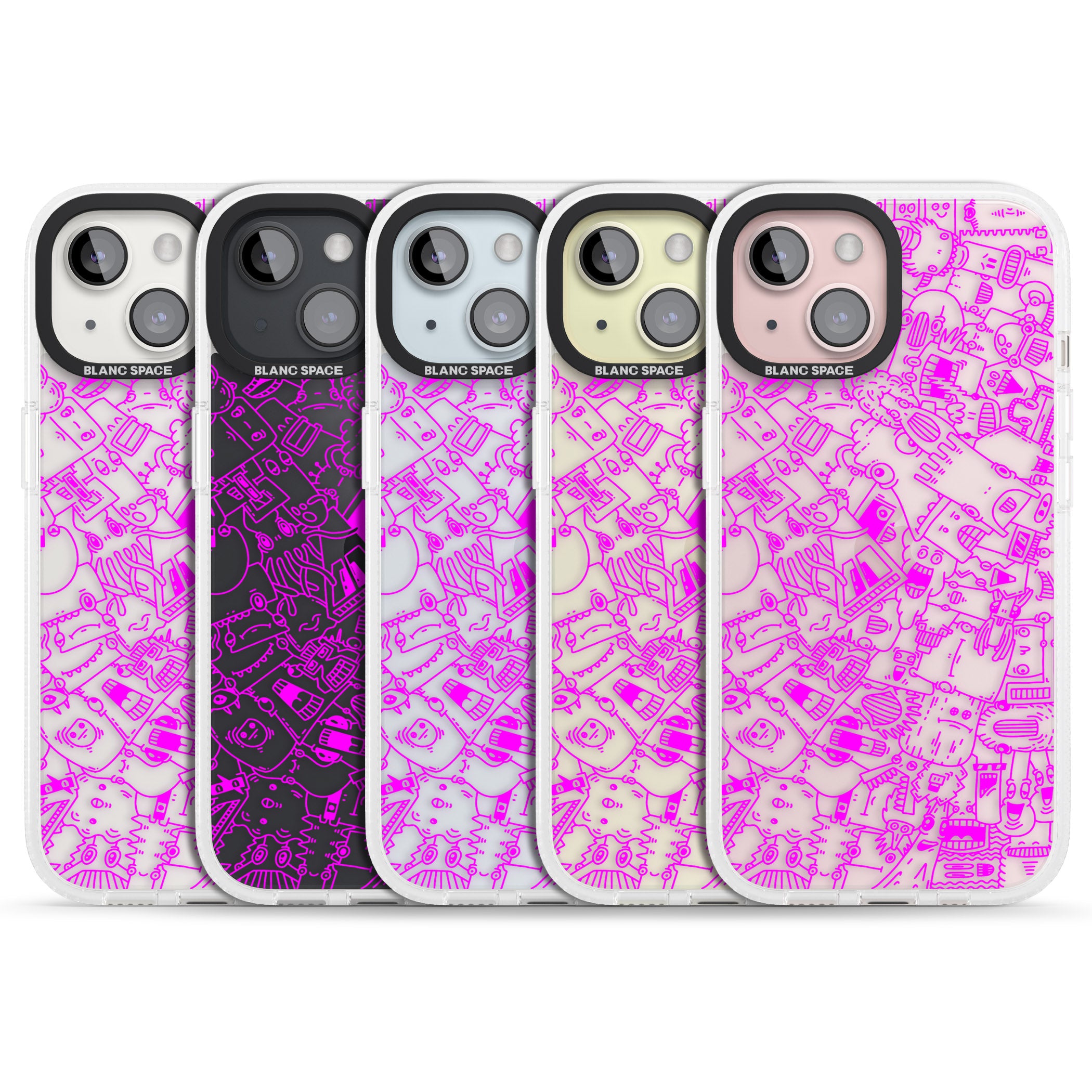 Pink Pals iPhone 15 / 14 / 13 Clear Case Impact Air - Blanc Space