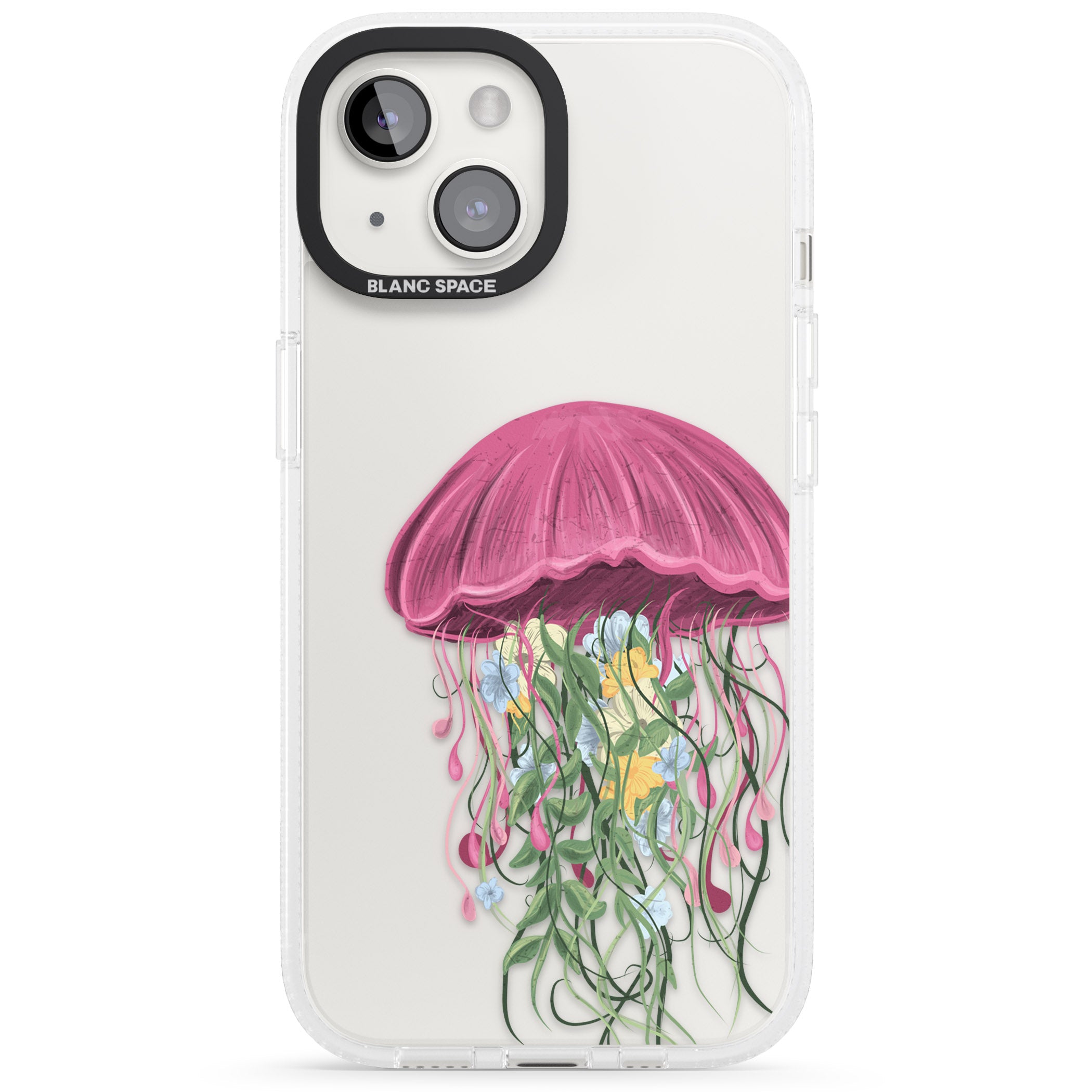 Botanical Jellyfish iPhone 15 / 14 / 13 Clear Case Impact Air - Blanc Space