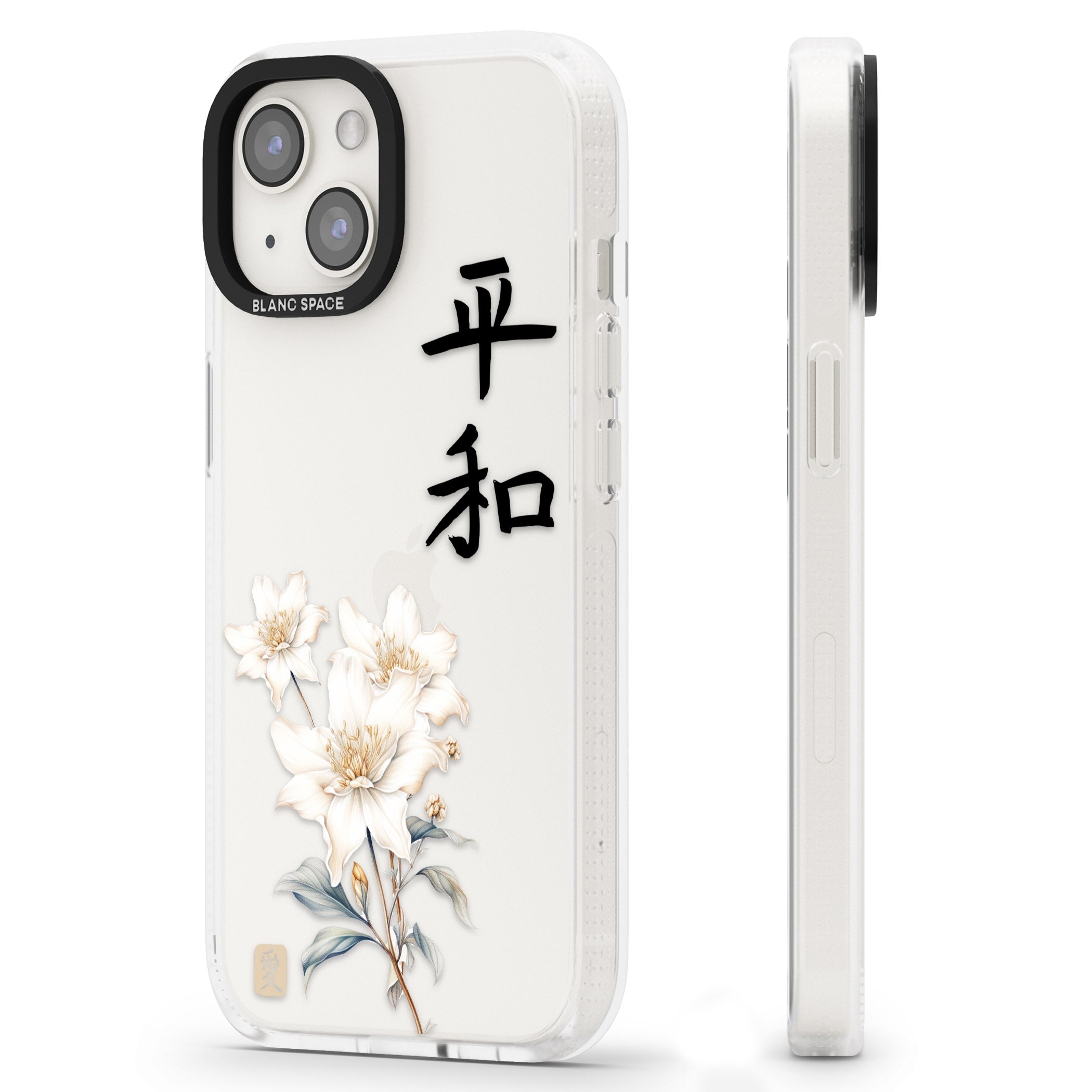 Peace and Flowers iPhone 15 / 14 / 13 Clear Case Impact Air - Blanc Space