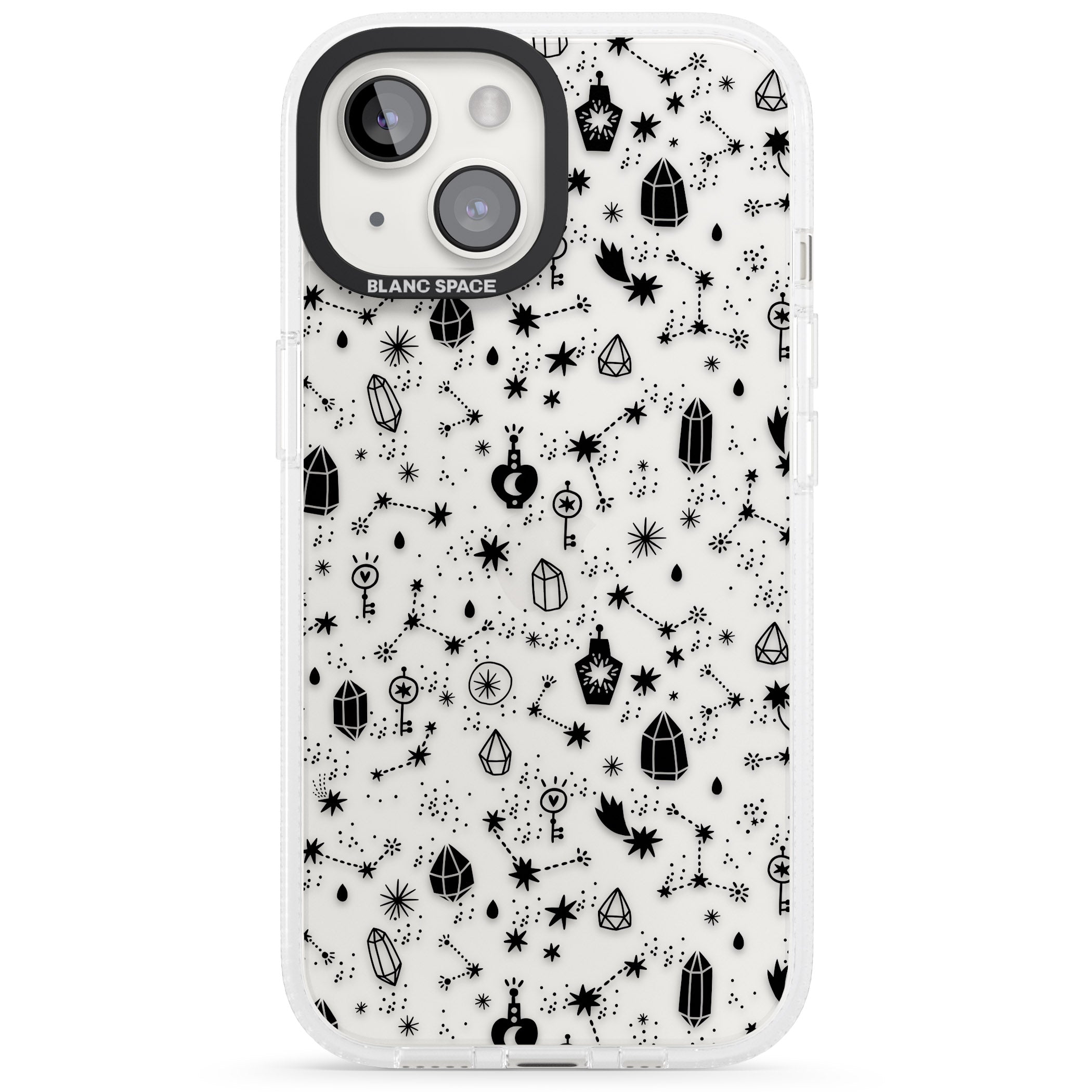 Black Magic iPhone 15 / 14 / 13 Clear Case Impact Air - Blanc Space