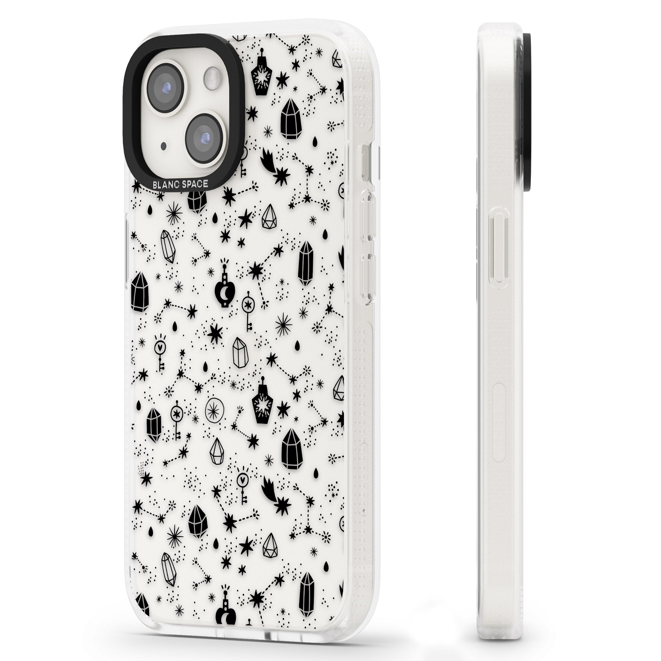 Black Magic iPhone 15 / 14 / 13 Clear Case Impact Air - Blanc Space