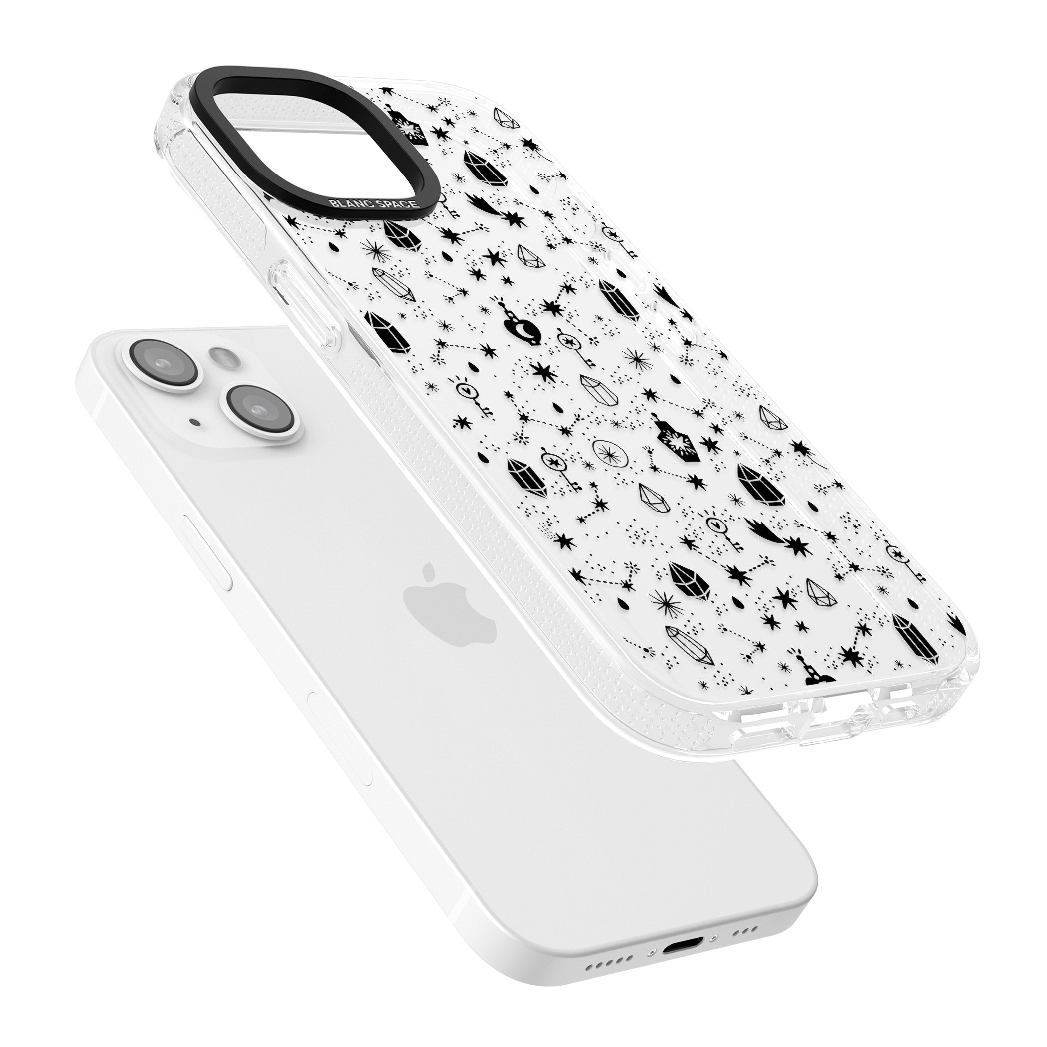 Black Magic iPhone 15 / 14 / 13 Clear Case Impact Air - Blanc Space