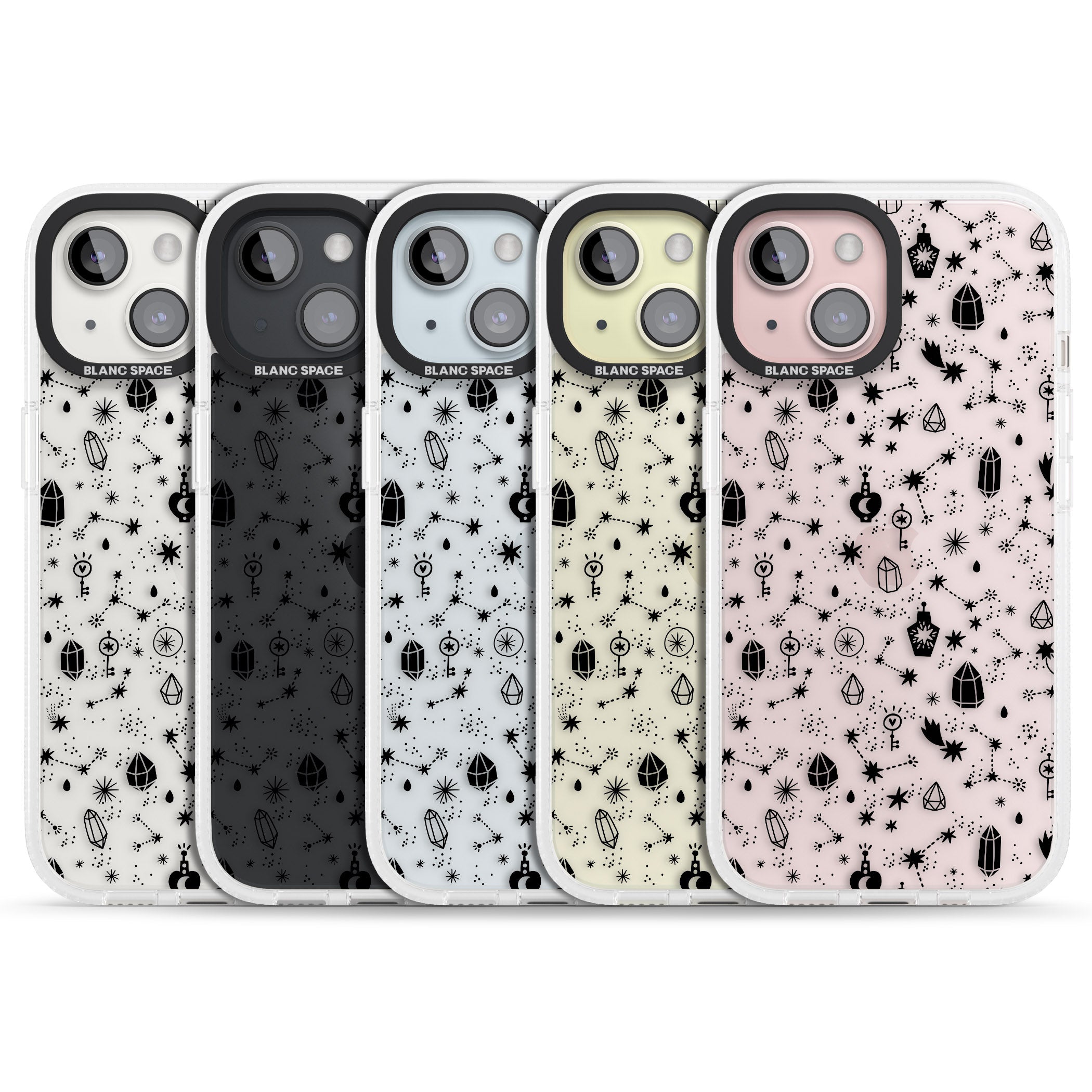 Black Magic iPhone 15 / 14 / 13 Clear Case Impact Air - Blanc Space