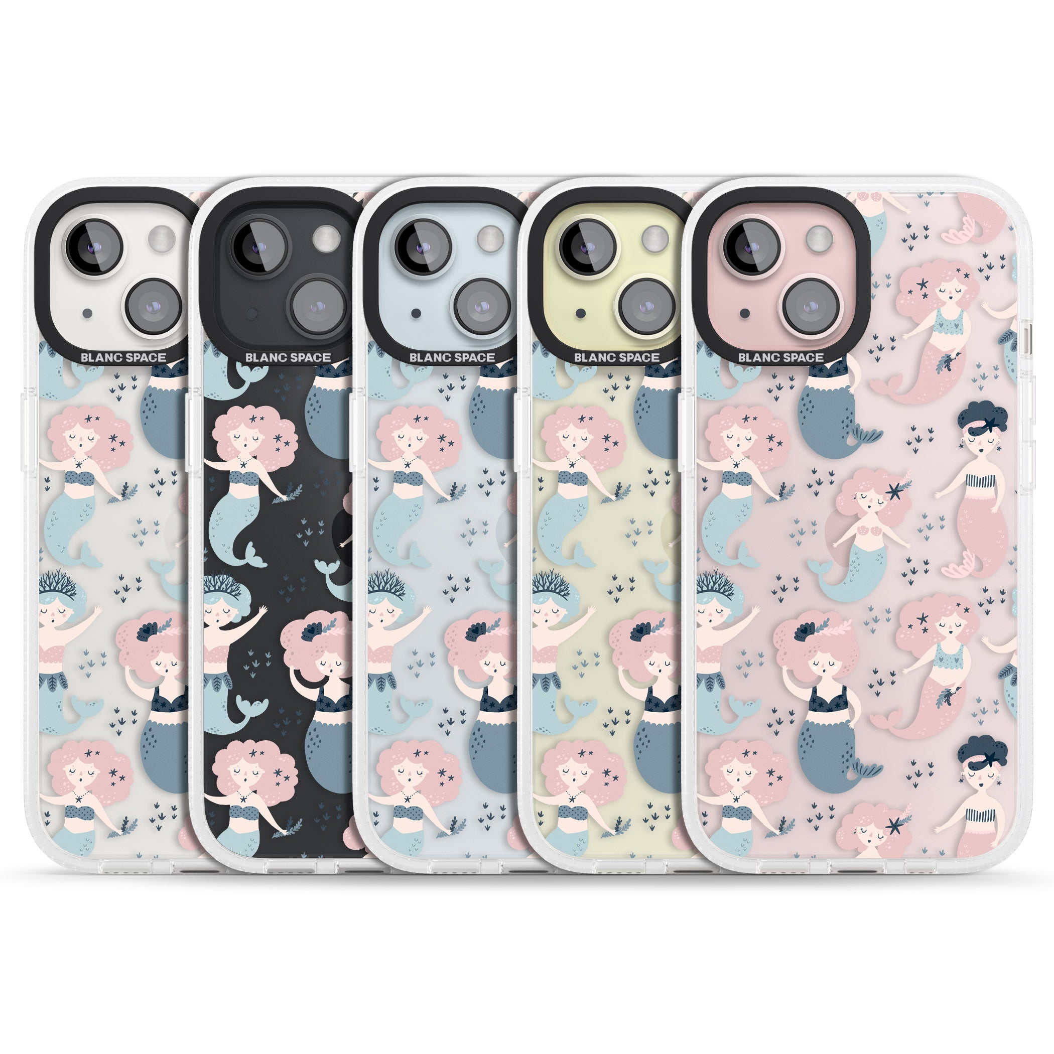 Under The Sea Mermaids (Clear) iPhone 15 / 14 / 13 Clear Case Impact Air - Blanc Space
