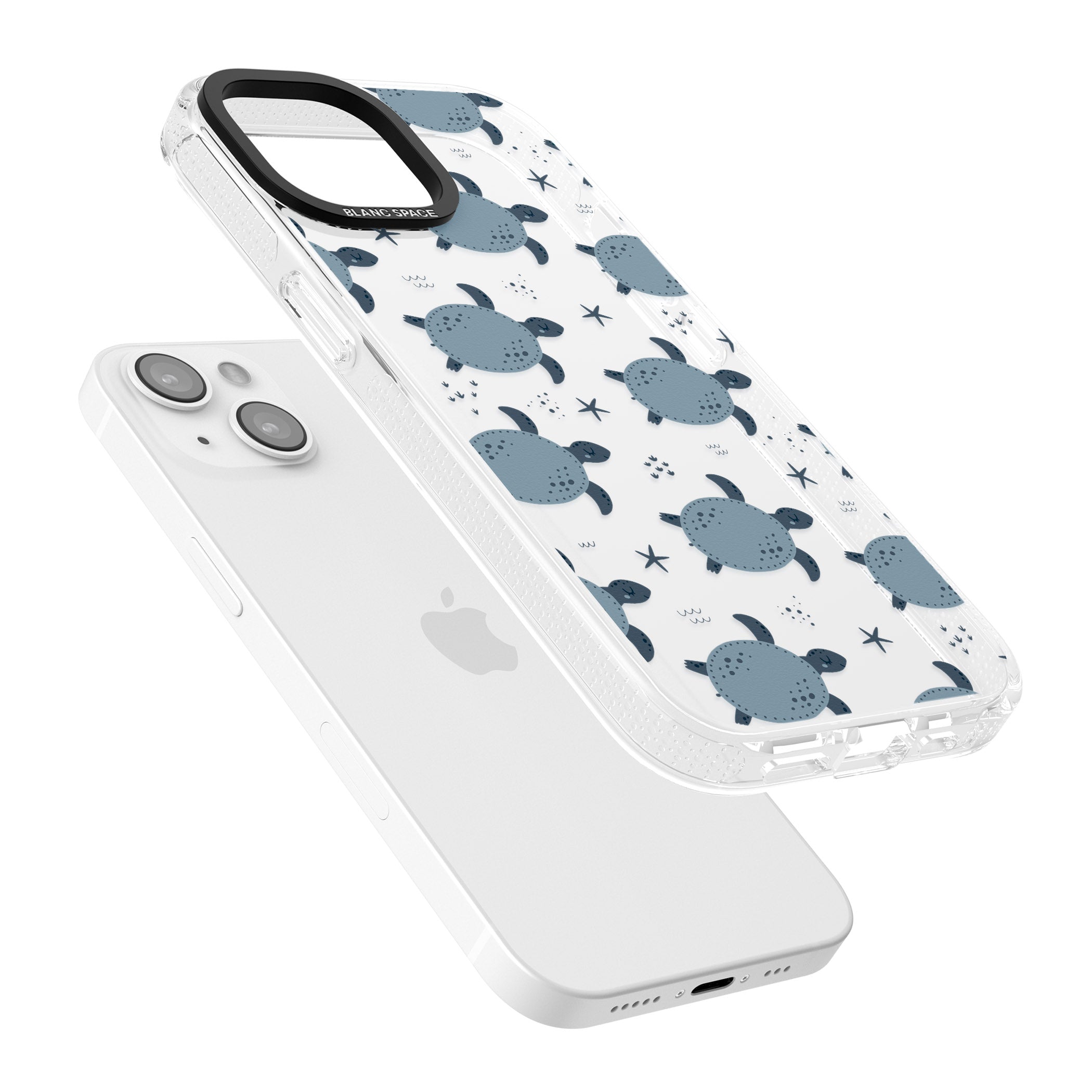 Under The Sea Patterns Sea Turtles (Clear) iPhone 15 / 14 / 13 Clear Case Impact Air - Blanc Space