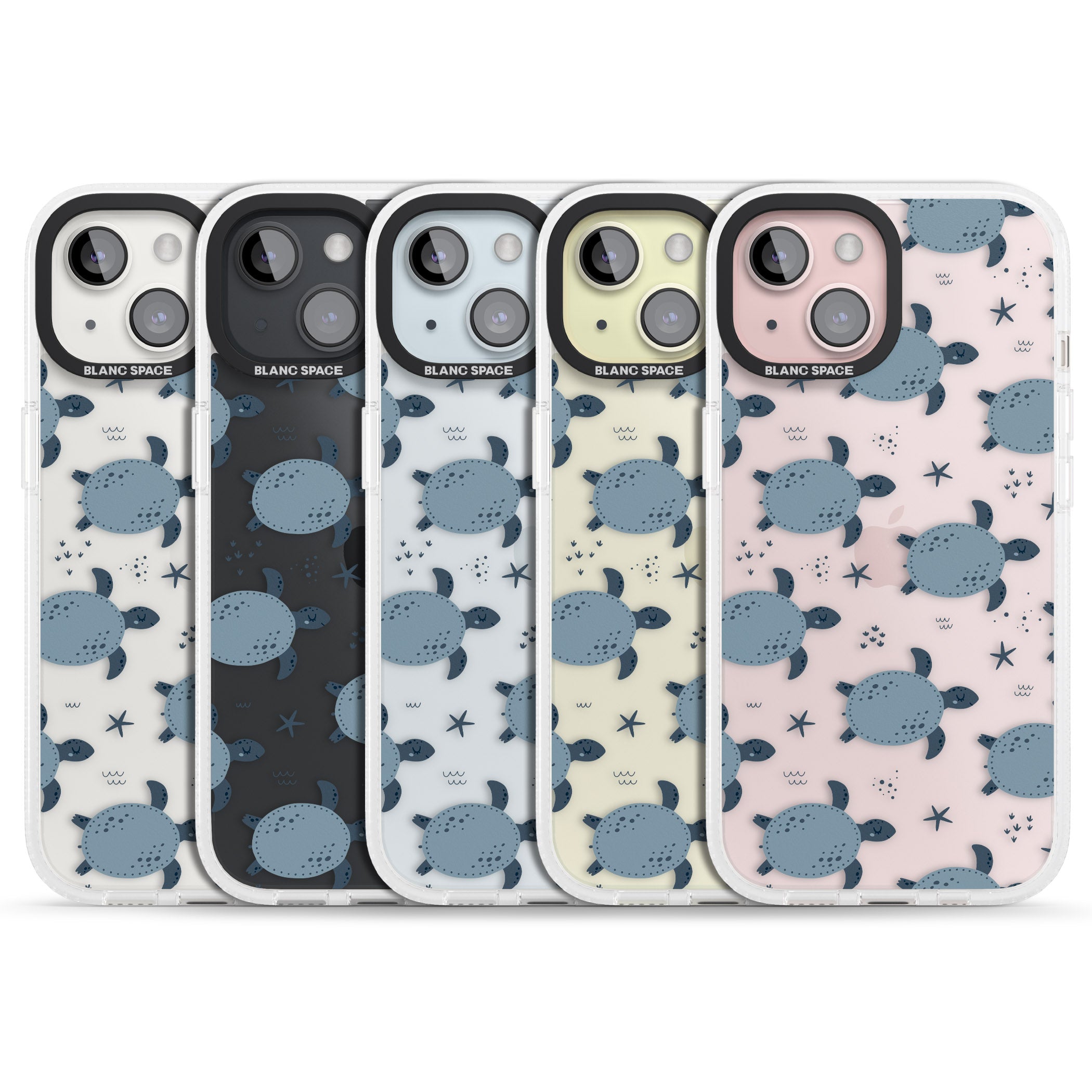 Under The Sea Patterns Sea Turtles (Clear) iPhone 15 / 14 / 13 Clear Case Impact Air - Blanc Space