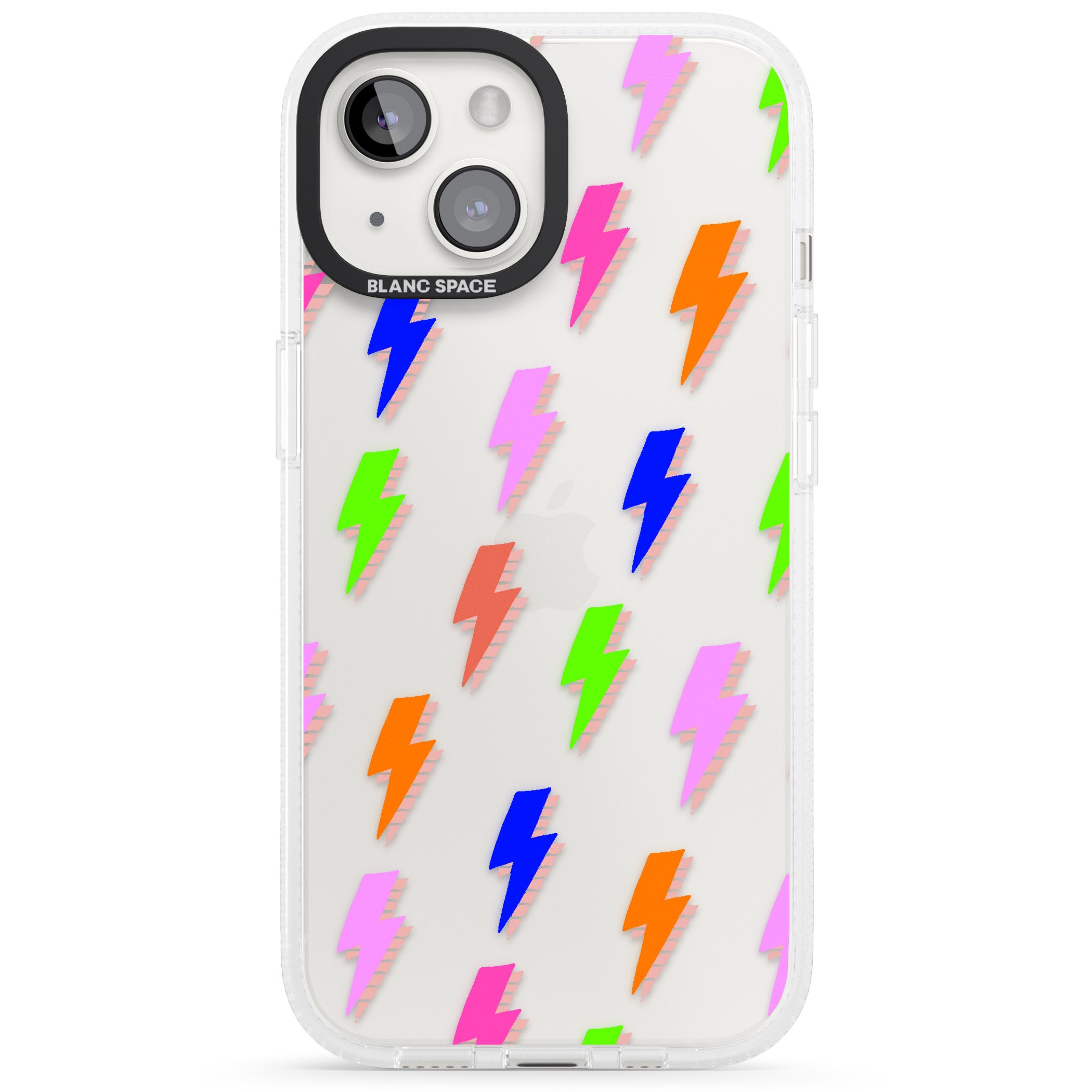 Rainbow Pop Lightning iPhone 15 / 14 / 13 Clear Case Impact Air - Blanc Space