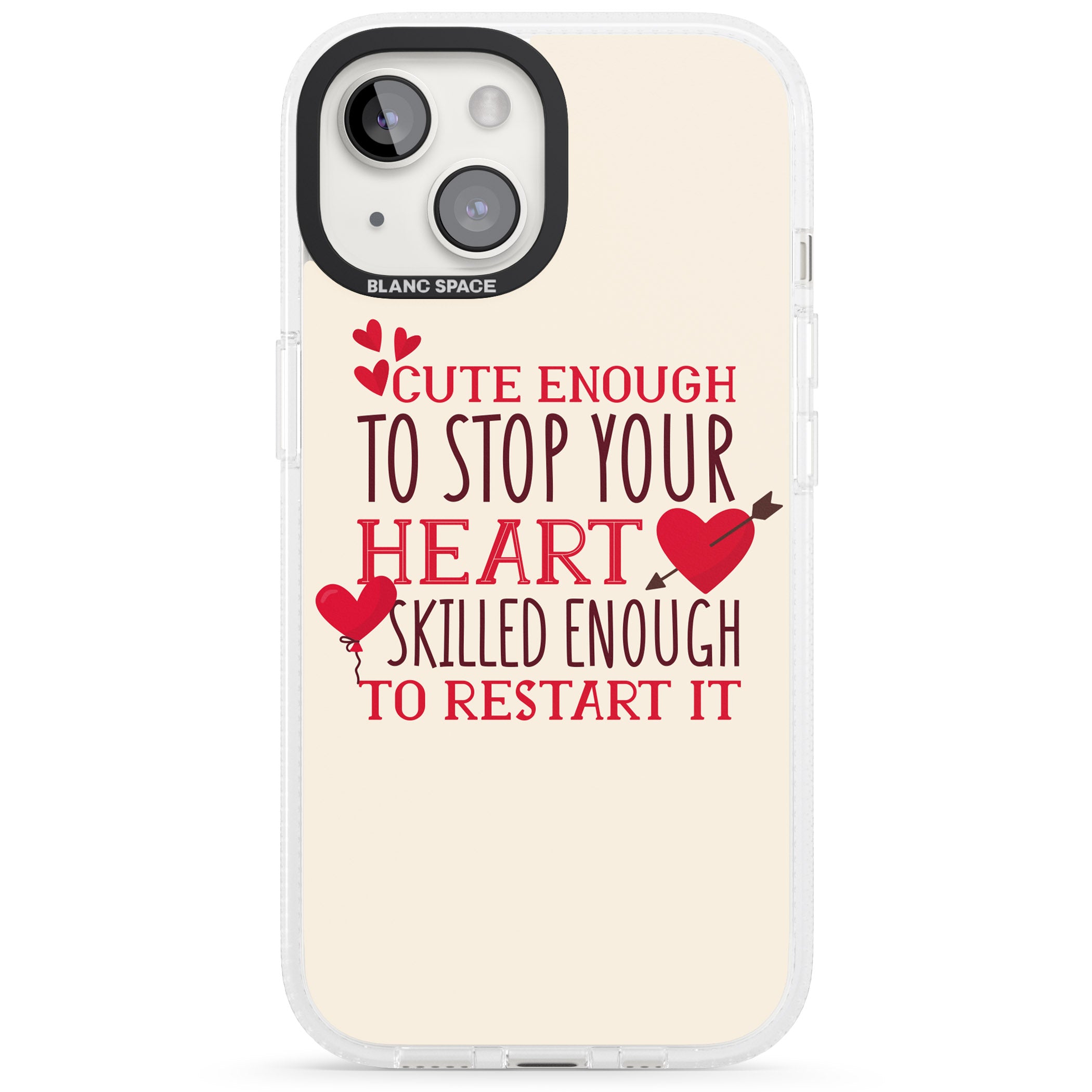 Medical Design Cute Enough to Stop Your Heart iPhone 15 / 14 / 13 Clear Case Impact Air - Blanc Space
