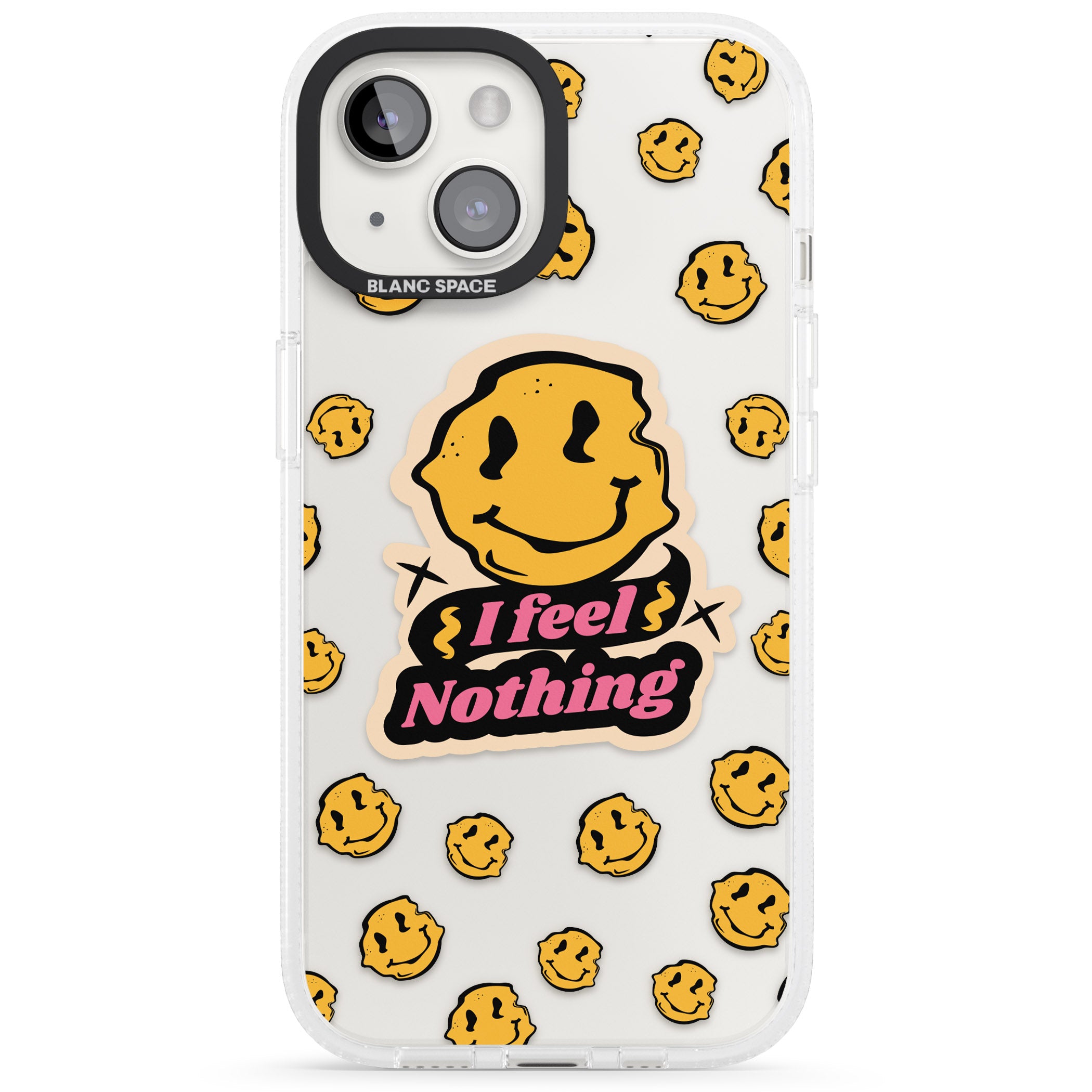 I feel nothing (Clear) iPhone 15 / 14 / 13 Clear Case Impact Air - Blanc Space