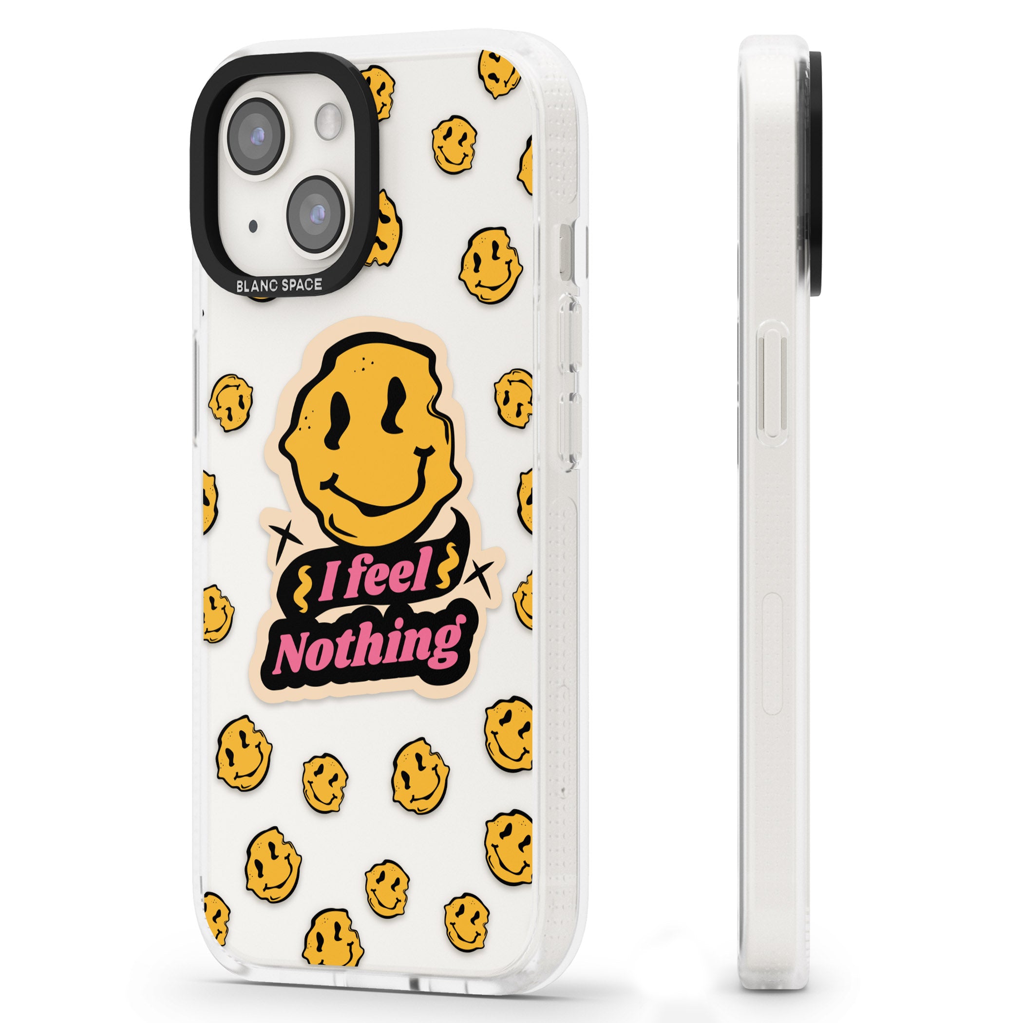 I feel nothing (Clear) iPhone 15 / 14 / 13 Clear Case Impact Air - Blanc Space