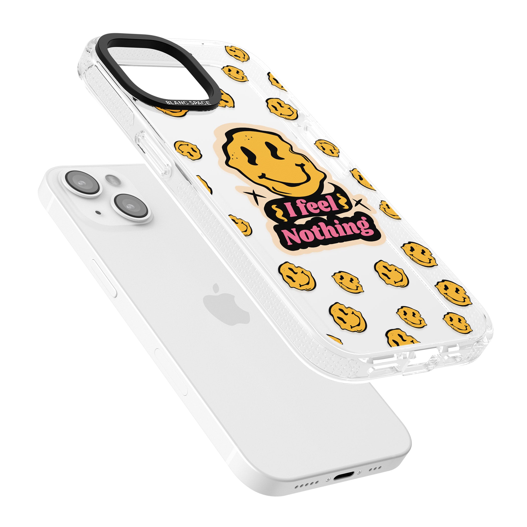 I feel nothing (Clear) iPhone 15 / 14 / 13 Clear Case Impact Air - Blanc Space