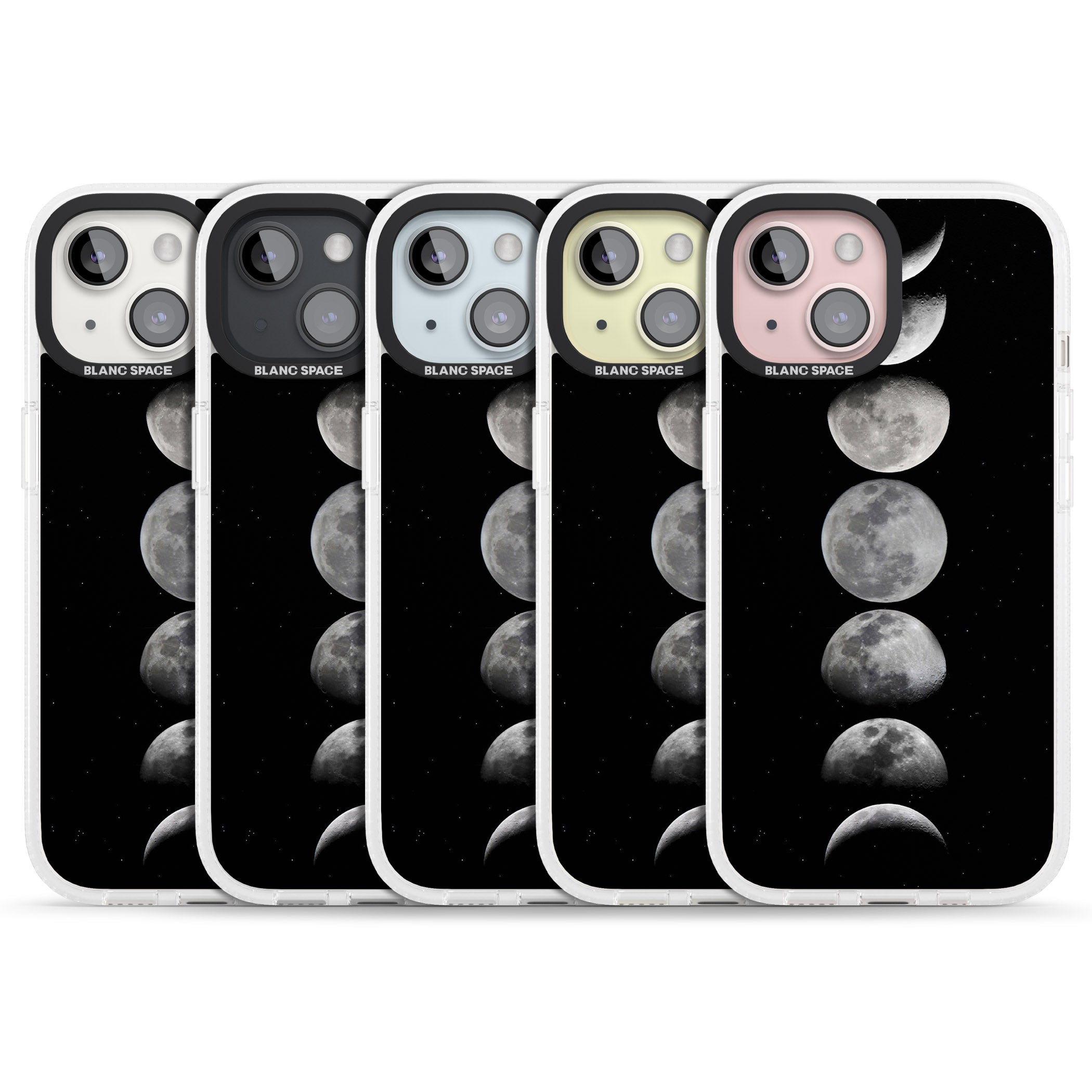 Phases Of The Moon iPhone 15 / 14 / 13 Clear Case Impact Air - Blanc Space