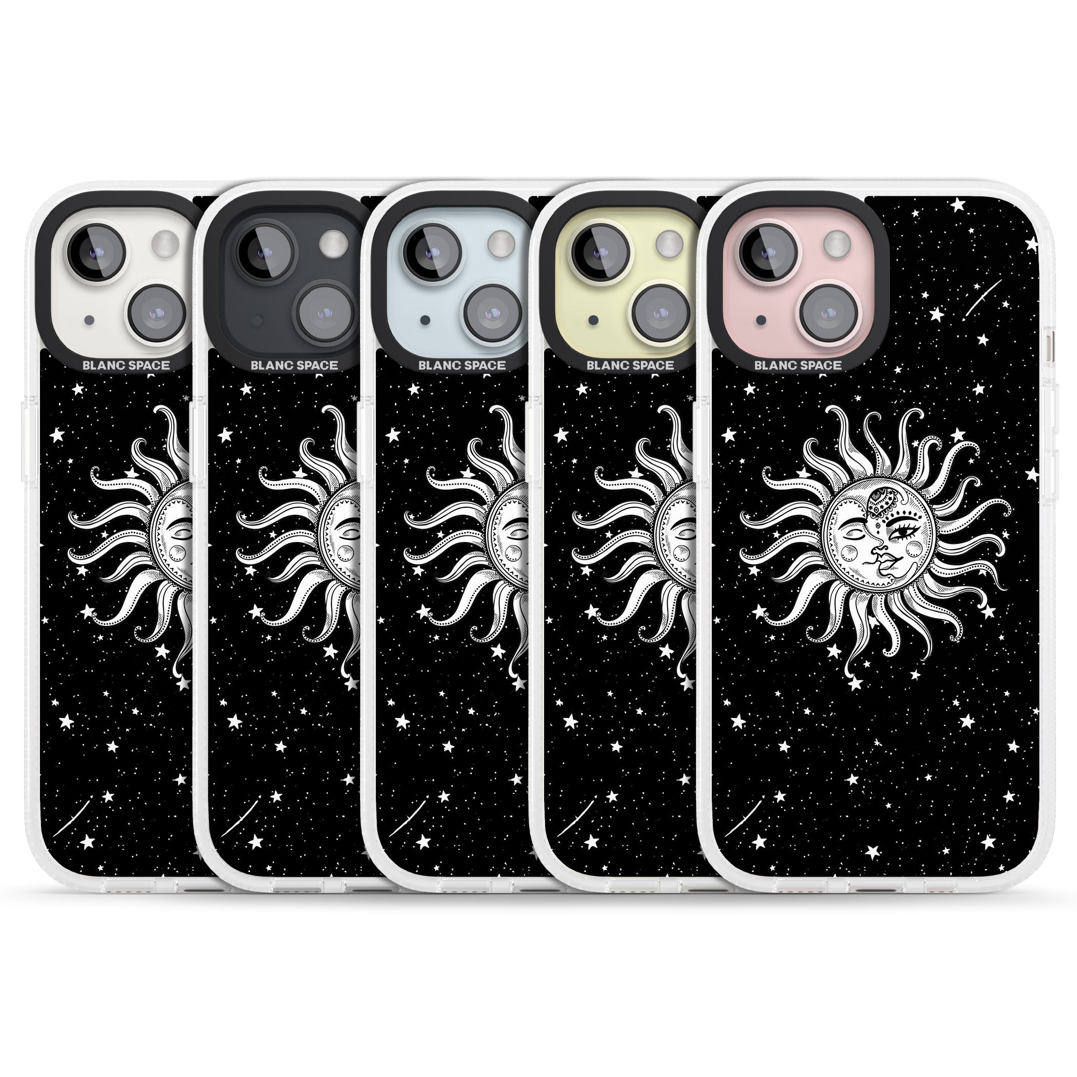 Mystic Sun Moon iPhone 15 / 14 / 13 Clear Case Impact Air - Blanc Space
