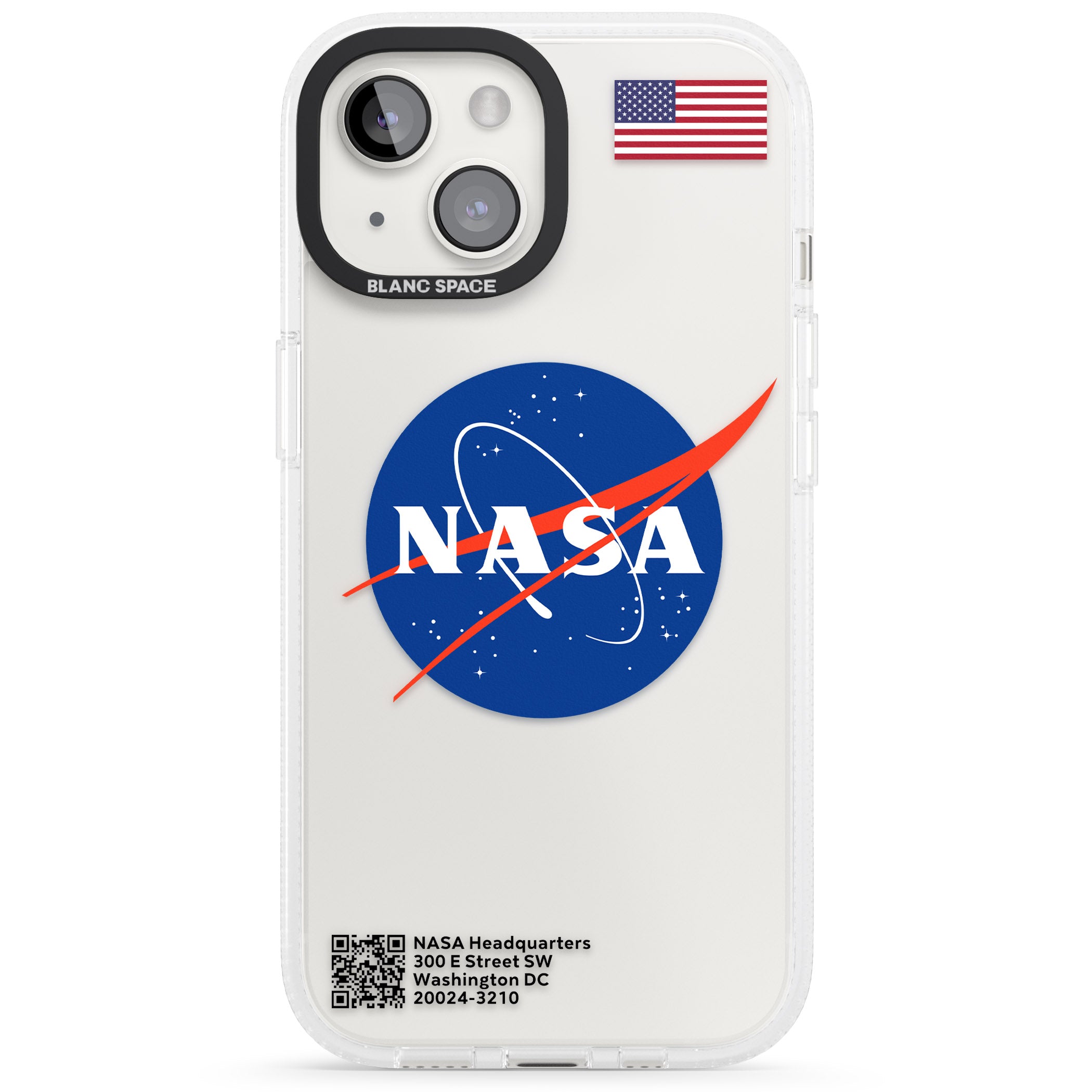 NASA Meatball iPhone 15 / 14 / 13 Clear Case Impact Air - Blanc Space