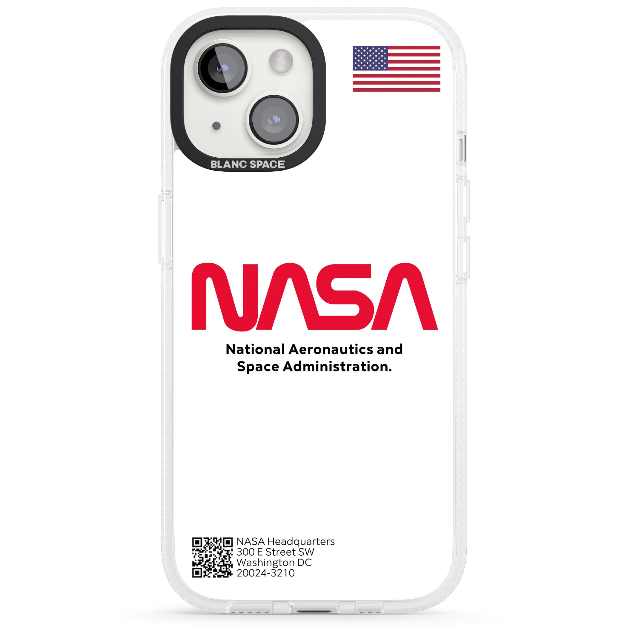 NASA The Worm iPhone 15 / 14 / 13 Clear Case Impact Air - Blanc Space