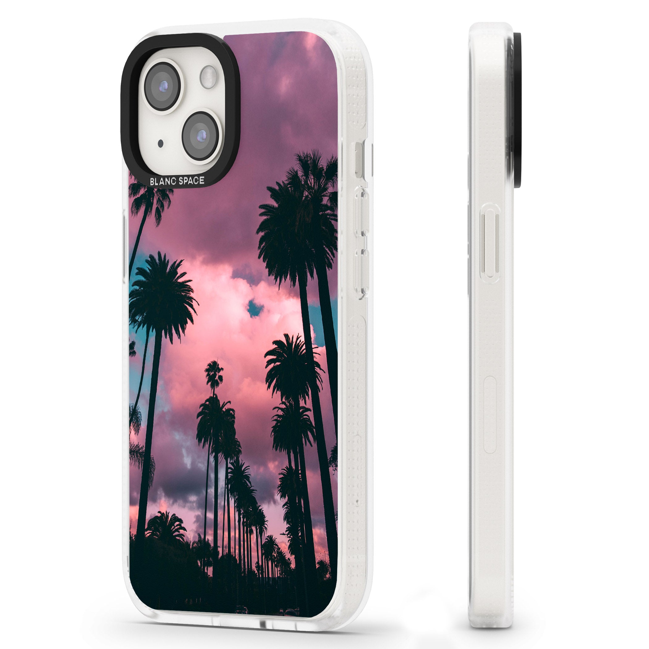 Palm Tree Sunset Photograph iPhone 15 / 14 / 13 Clear Case Impact Air - Blanc Space