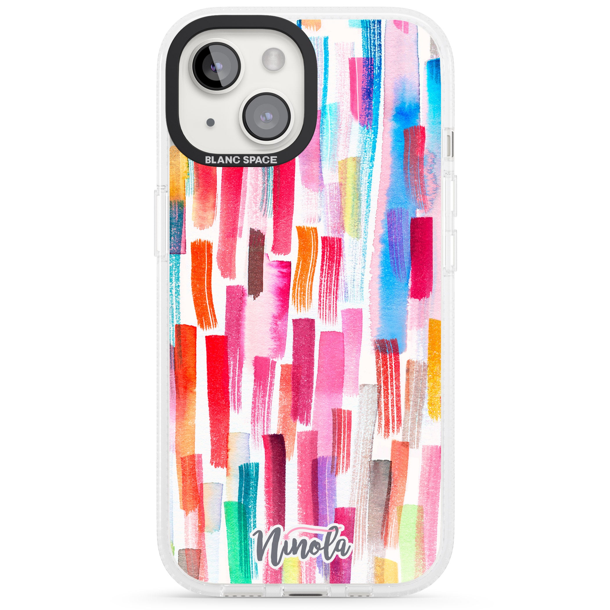 Colorful Brushstrokes iPhone 15 / 14 / 13 Clear Case Impact Air - Blanc Space