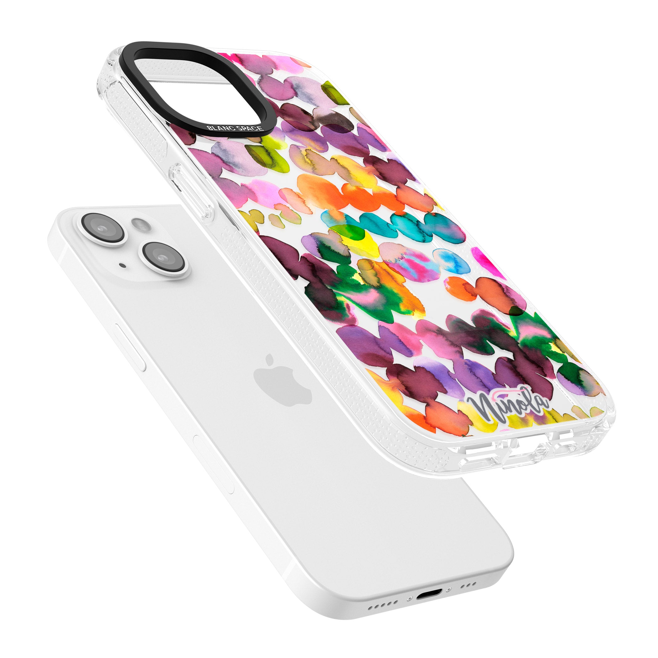 Ink Bleeding Dots iPhone 15 / 14 / 13 Clear Case Impact Air - Blanc Space