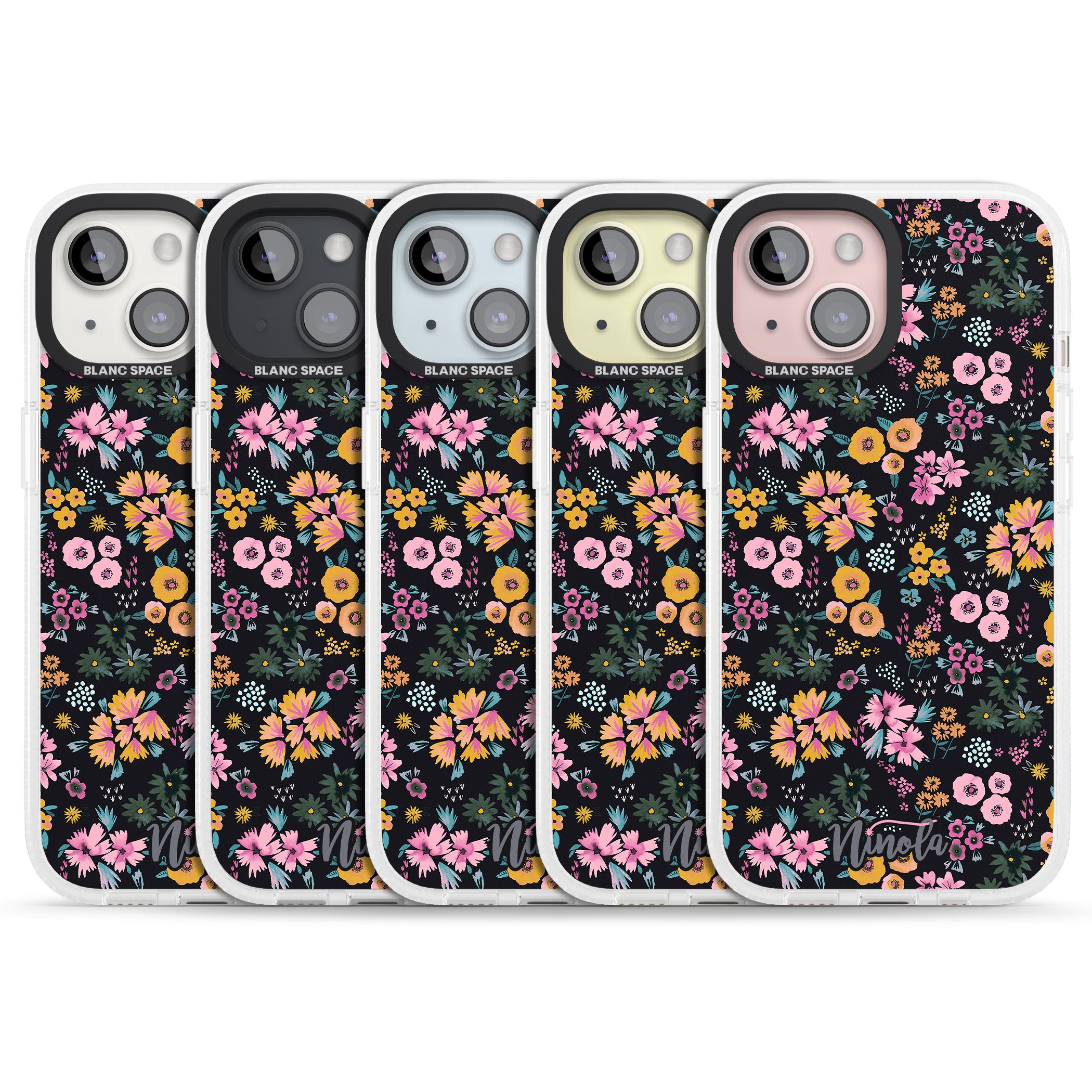 Little Flowers iPhone 15 / 14 / 13 Clear Case Impact Air - Blanc Space