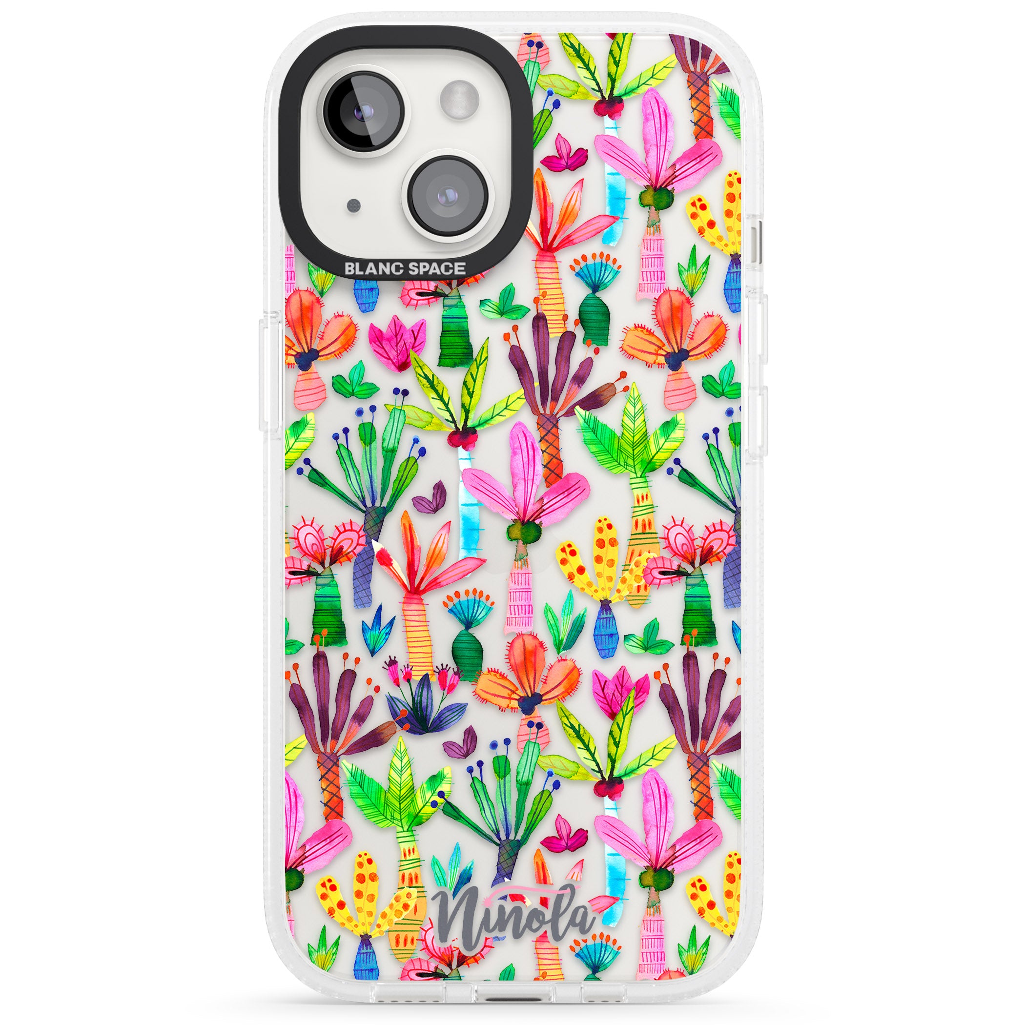 Palms Garden iPhone 15 / 14 / 13 Clear Case Impact Air - Blanc Space