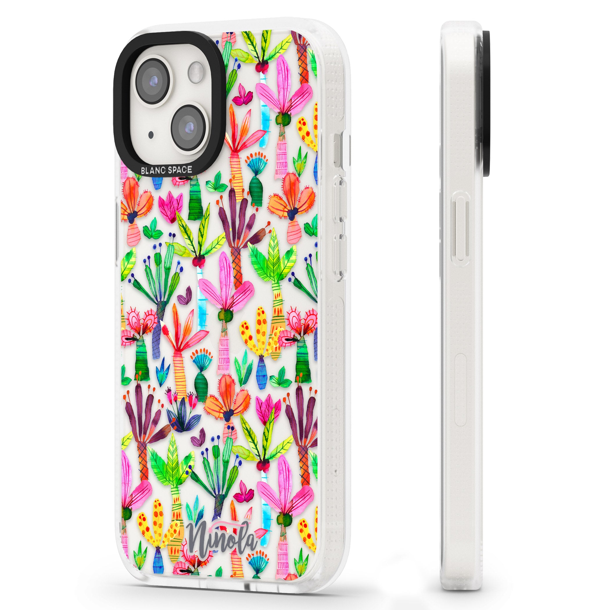 Palms Garden iPhone 15 / 14 / 13 Clear Case Impact Air - Blanc Space