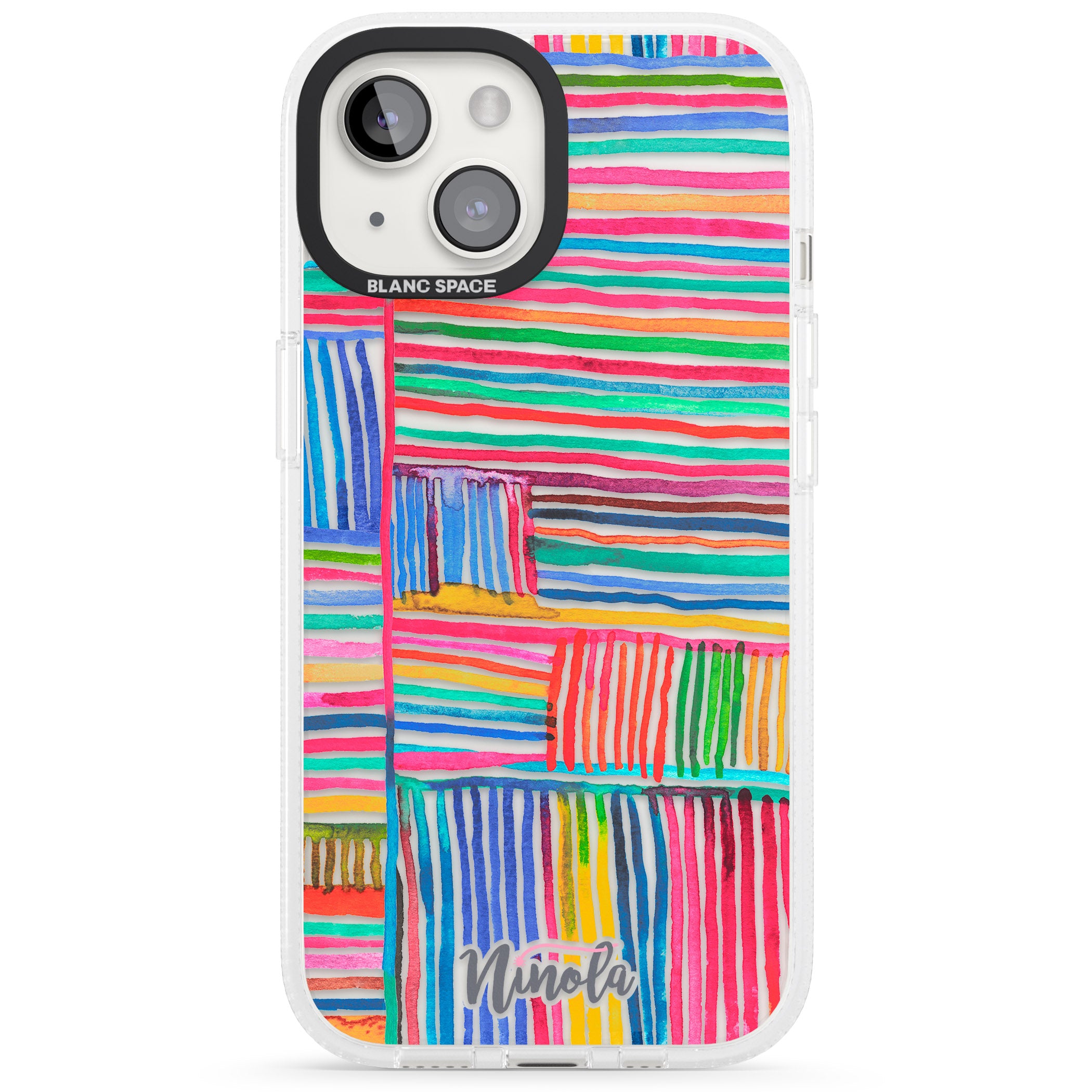 Watercolor Relaxing Lines iPhone 15 / 14 / 13 Clear Case Impact Air - Blanc Space