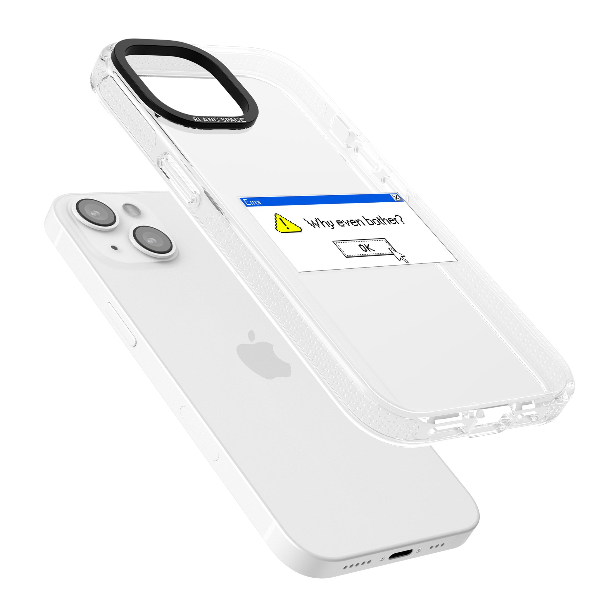Why even bother?.exe iPhone 15 / 14 / 13 Clear Case Impact Air - Blanc Space