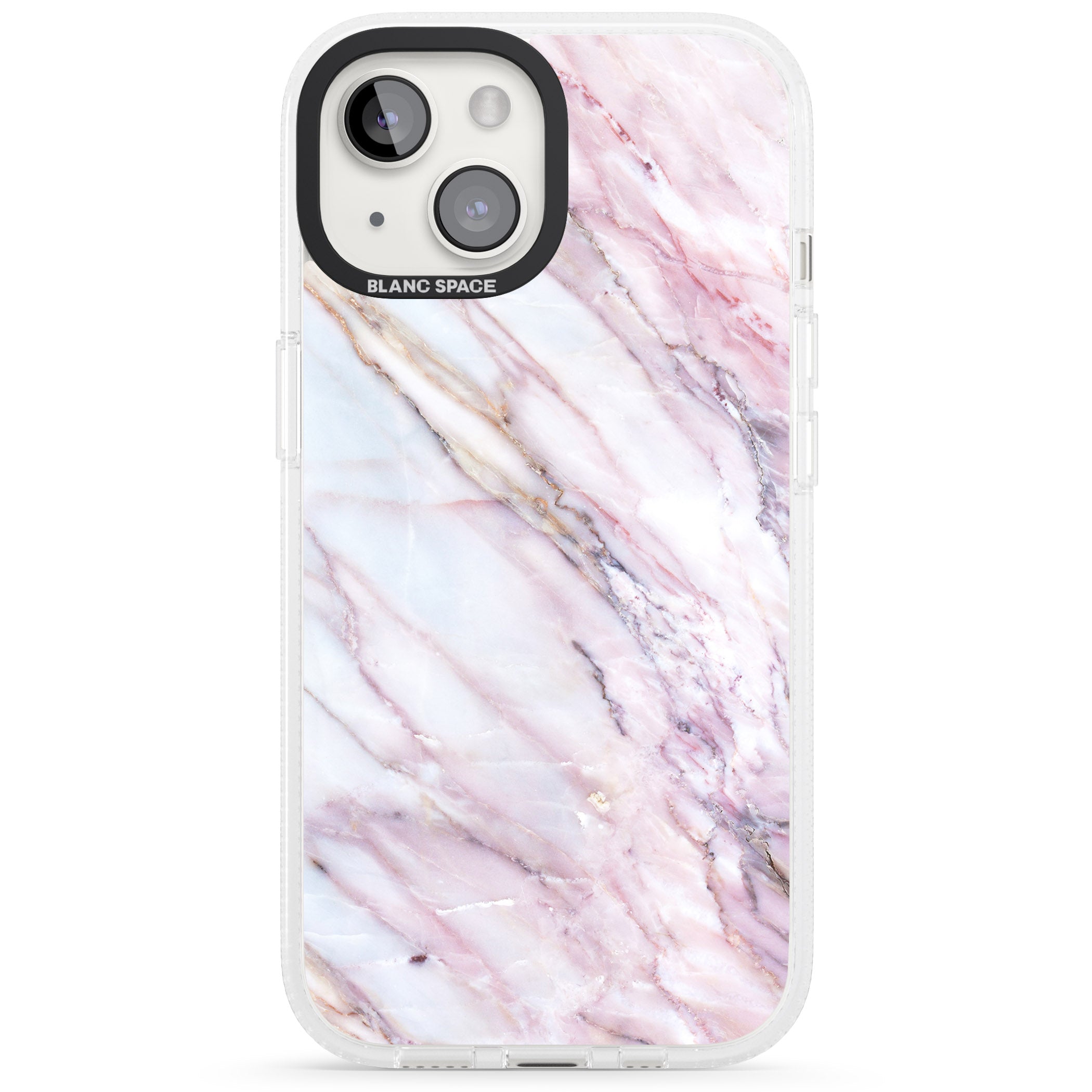 Pink & Purple Marble iPhone 15 / 14 / 13 Clear Case Impact Air - Blanc Space